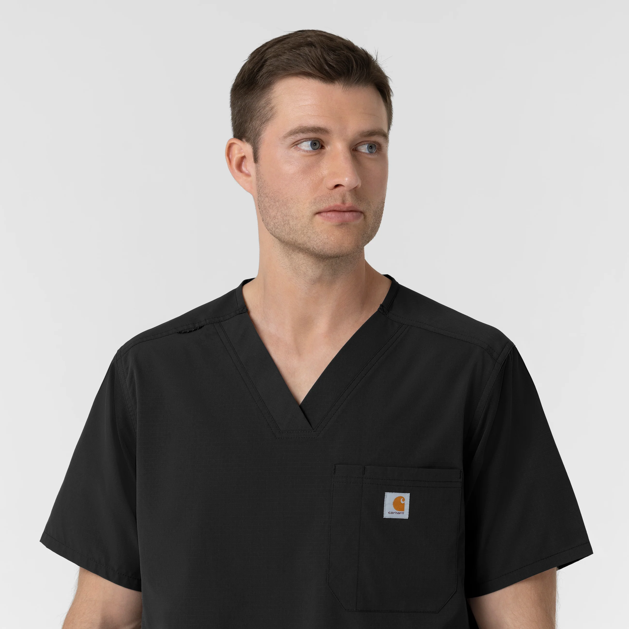 Carhartt Rugged Flex FLD Men's Ripstop V-Neck Scrub Top - Black - Image 9