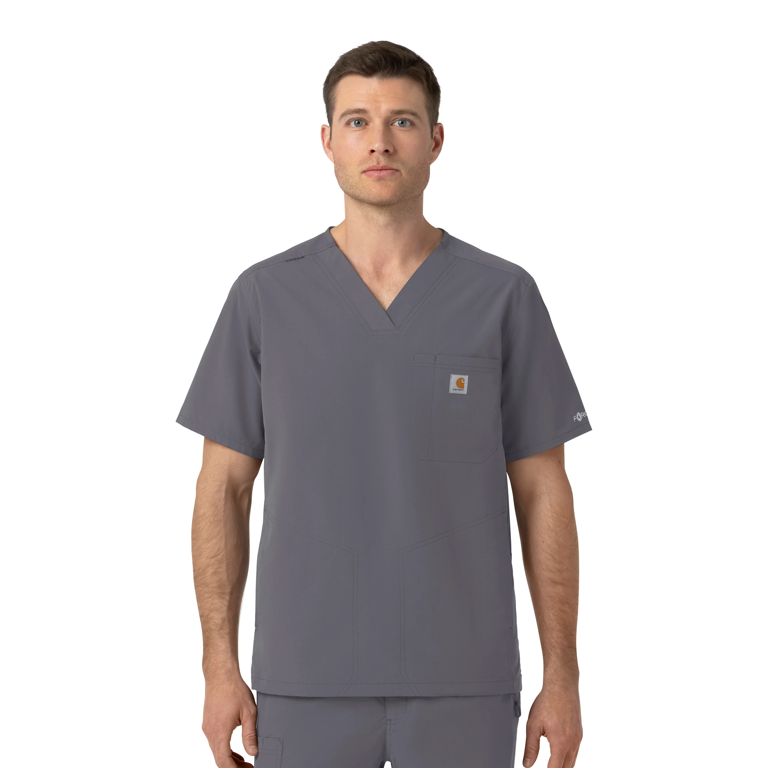 Carhartt Rugged Flex FLD Men's Ripstop V-Neck Scrub Top - Pewter