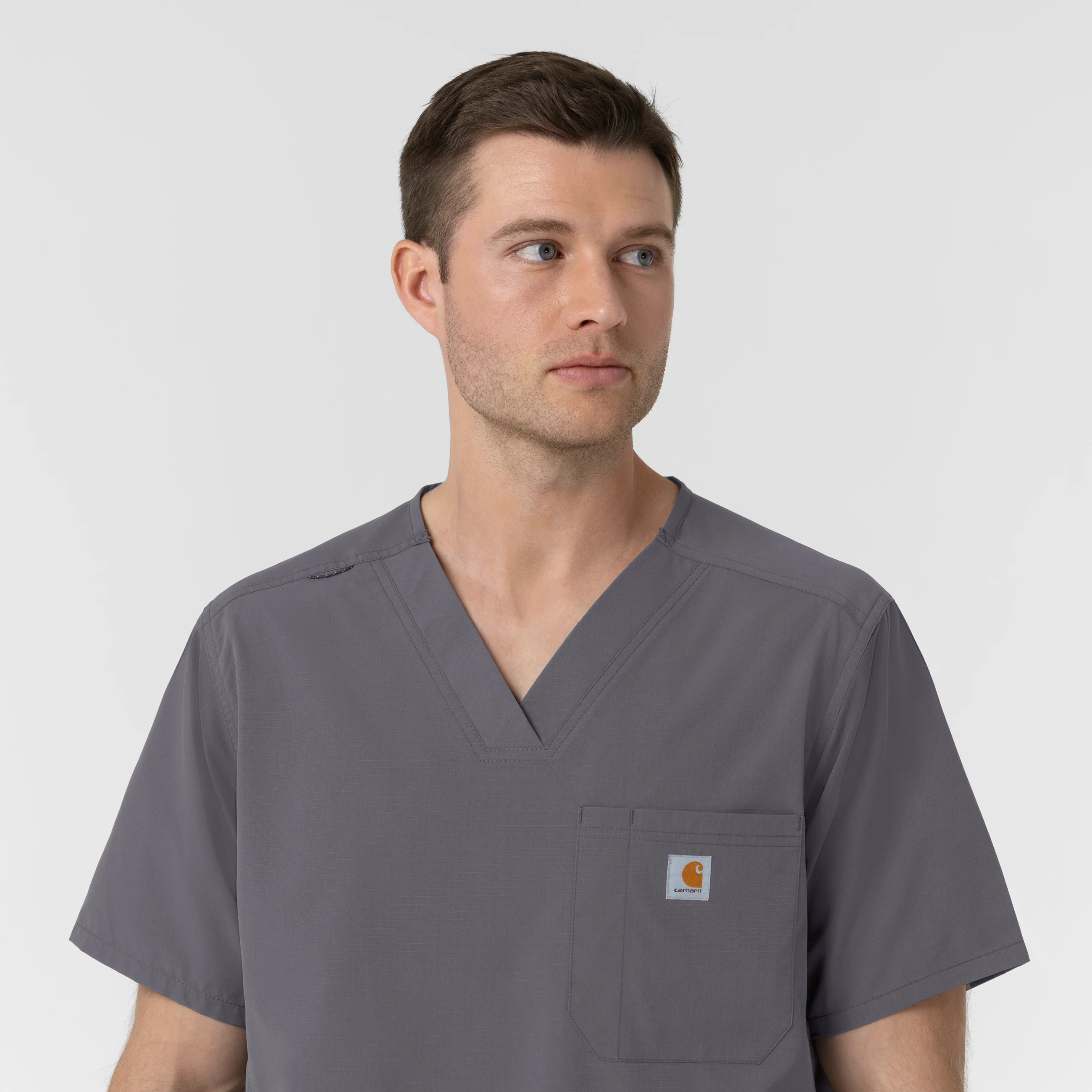 Carhartt Rugged Flex FLD Men's Ripstop V-Neck Scrub Top - Pewter - Image 9