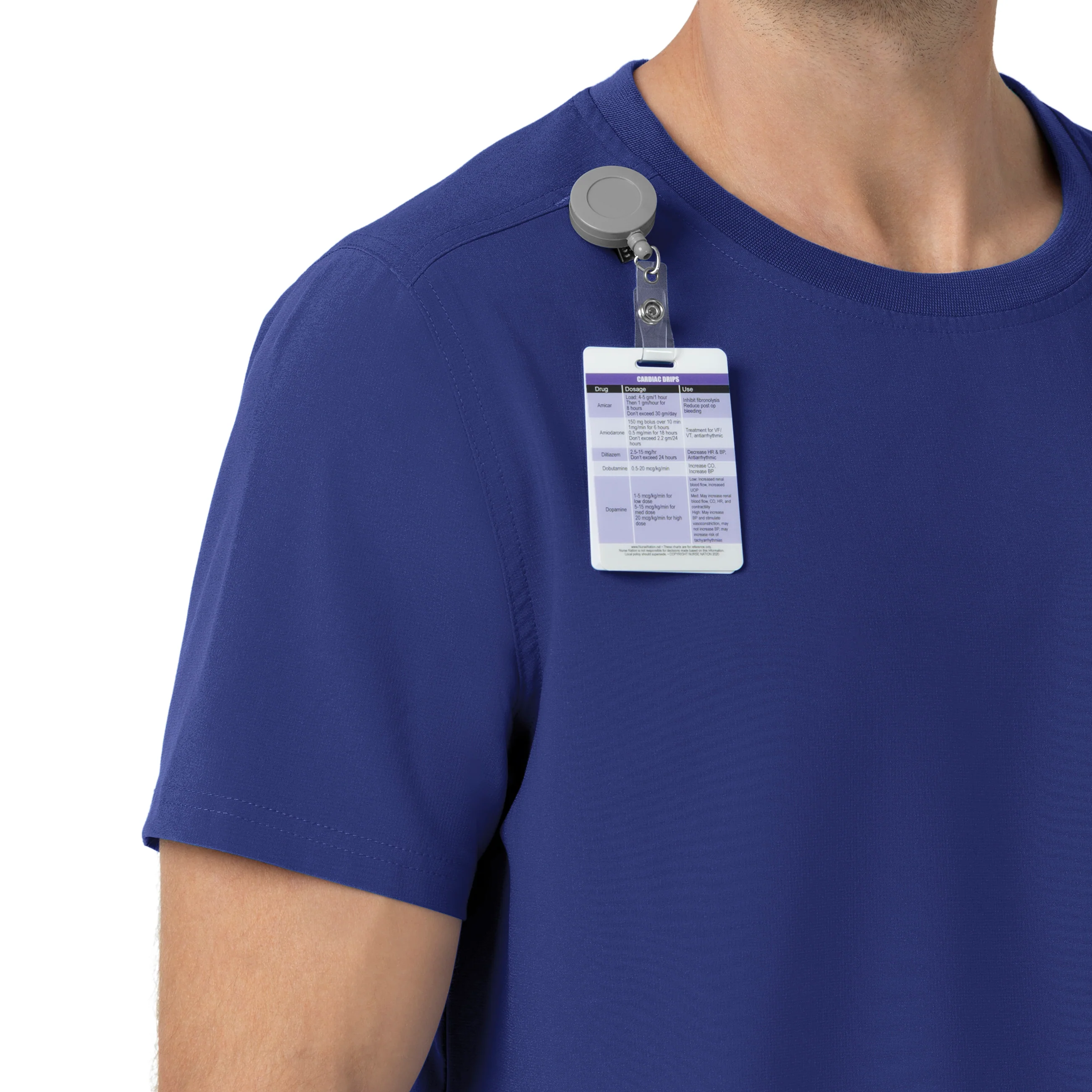 Carhartt Force Cross-Flex Men's Crew Neck Scrub Top - Galaxy Blue - Image 6
