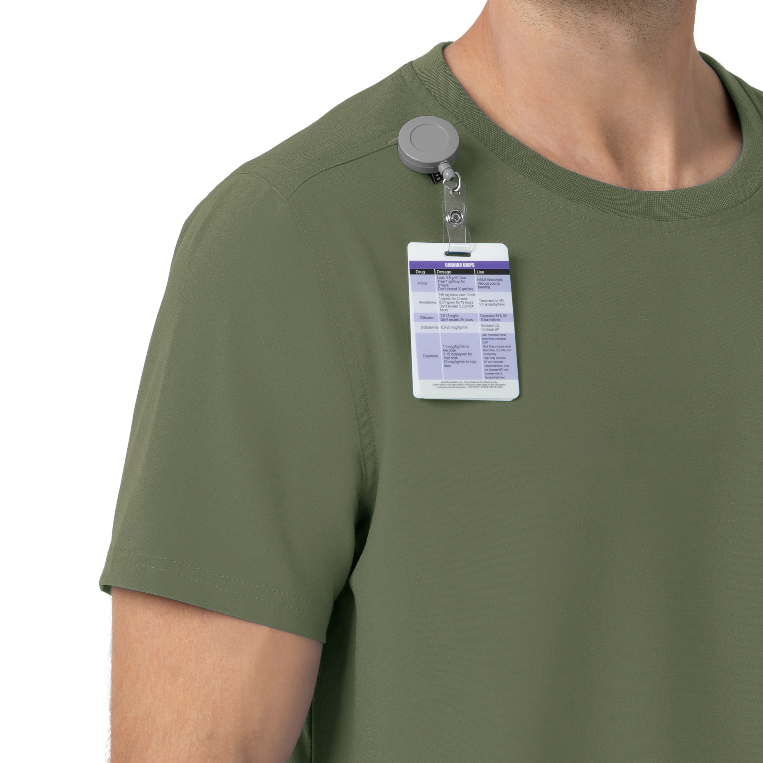 Carhartt Force Cross-Flex Men's Crew Neck Scrub Top - Olive - Image 6