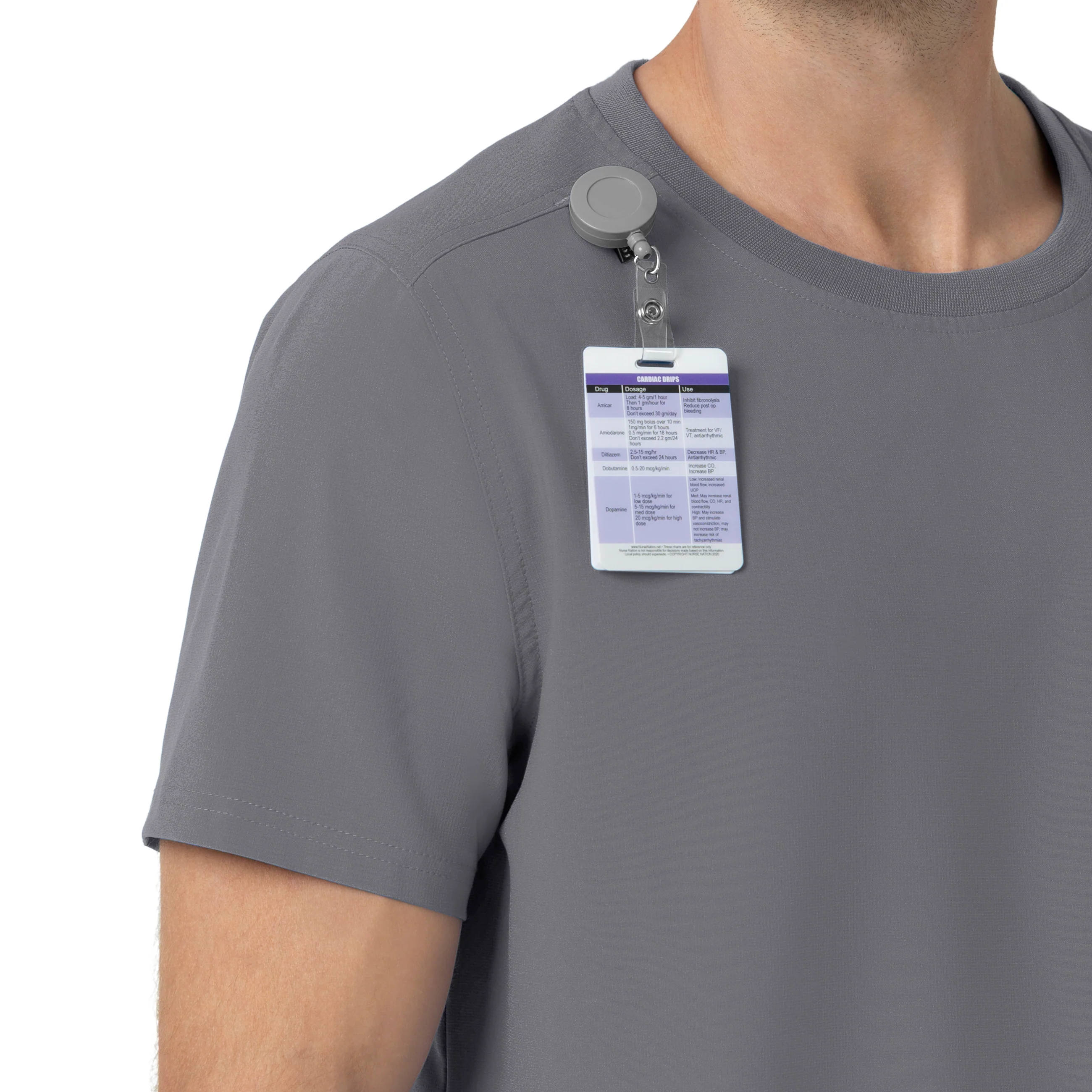 Carhartt Force Cross-Flex Men's Crew Neck Scrub Top - Pewter - Image 6