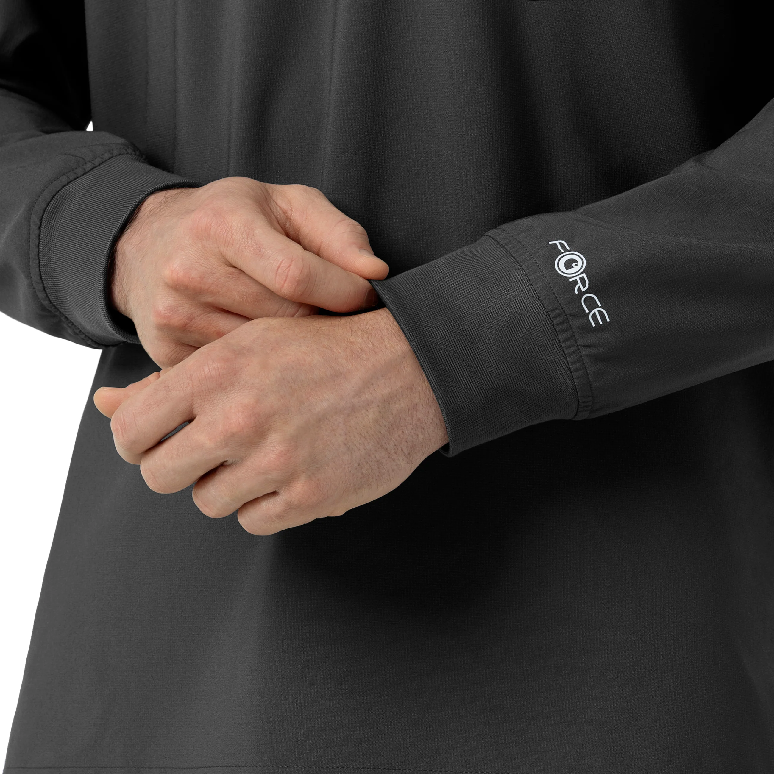 Carhartt Force Cross-Flex Men's Crew Neck Long Sleeve Scrub Top - Black - Image 5