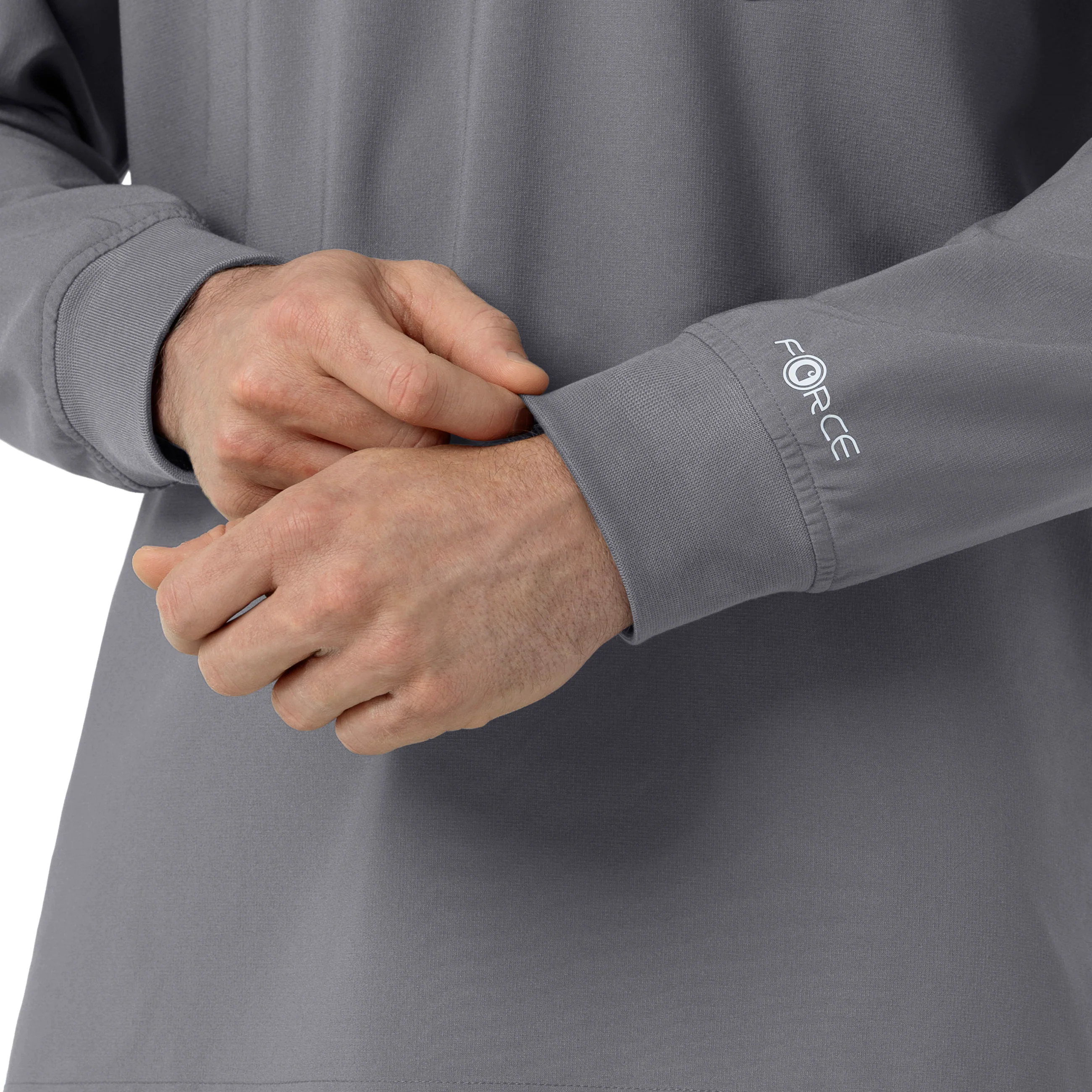 Carhartt Force Cross-Flex Men's Crew Neck Long Sleeve Scrub Top - Pewter - Image 5
