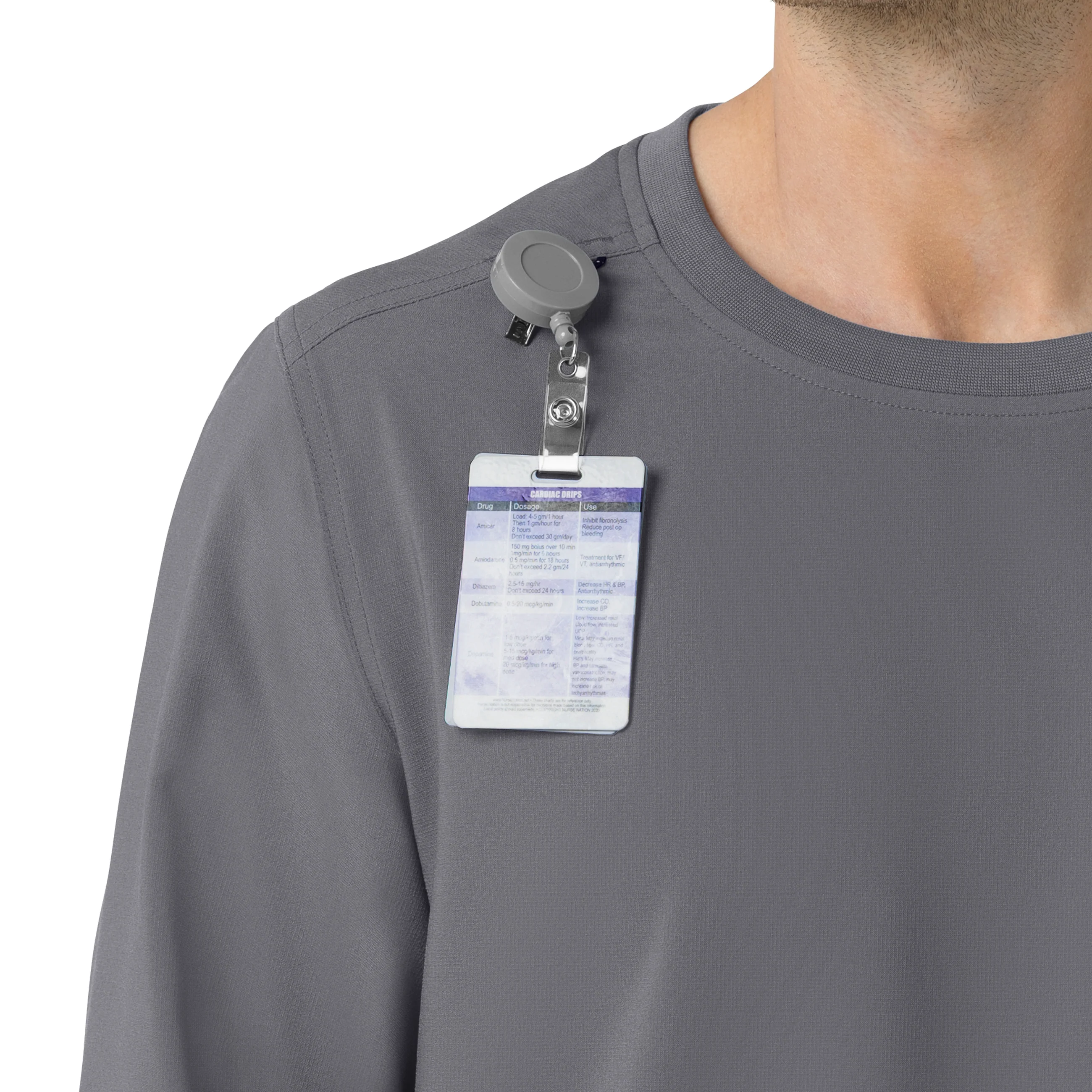 Carhartt Force Cross-Flex Men's Crew Neck Long Sleeve Scrub Top - Pewter - Image 7