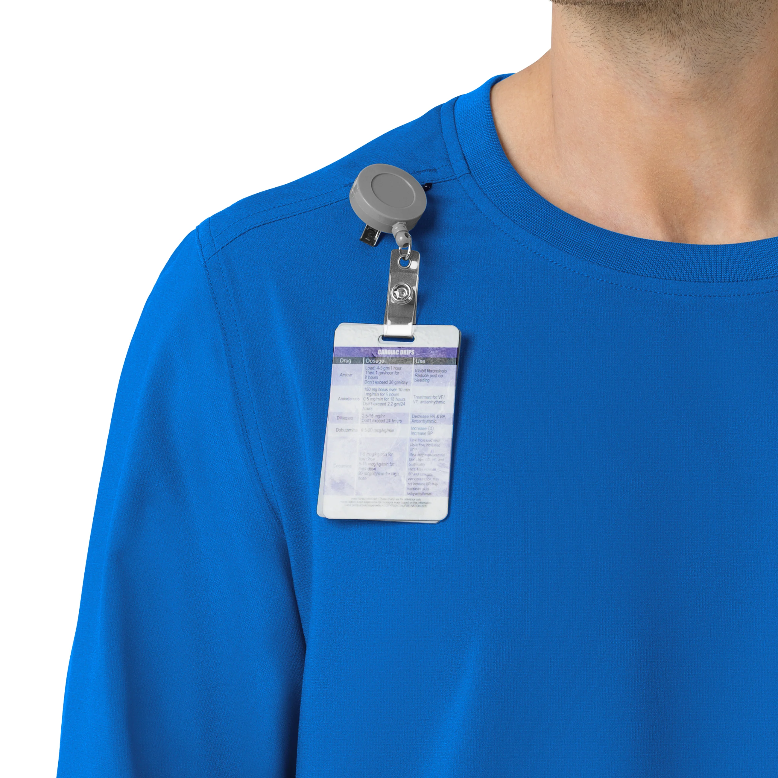 Carhartt Force Cross-Flex Men's Crew Neck Long Sleeve Scrub Top - Royal - Image 7