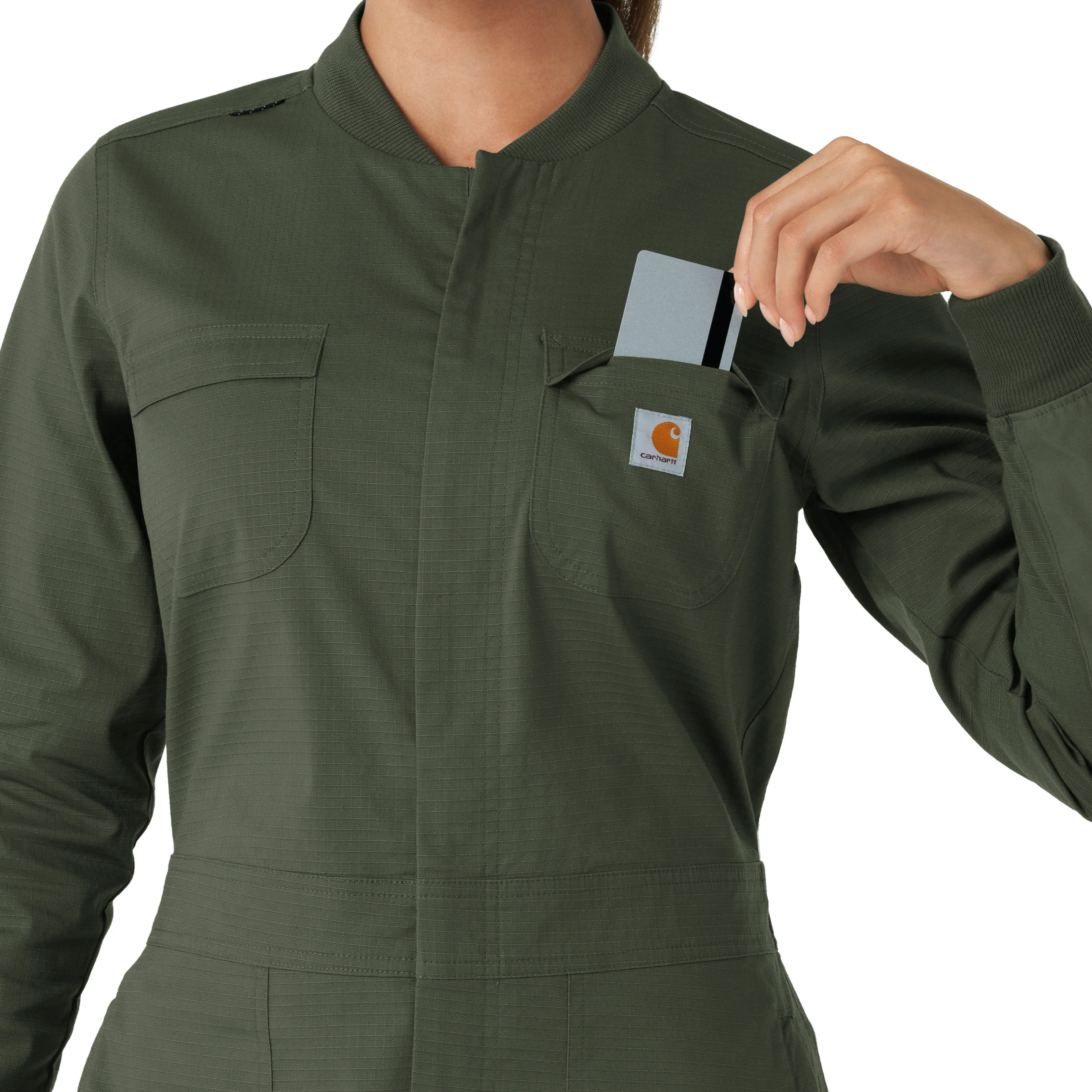 Carhartt Rugged Flex RSCU Women's Ripstop Coverall - Olive - Image 8