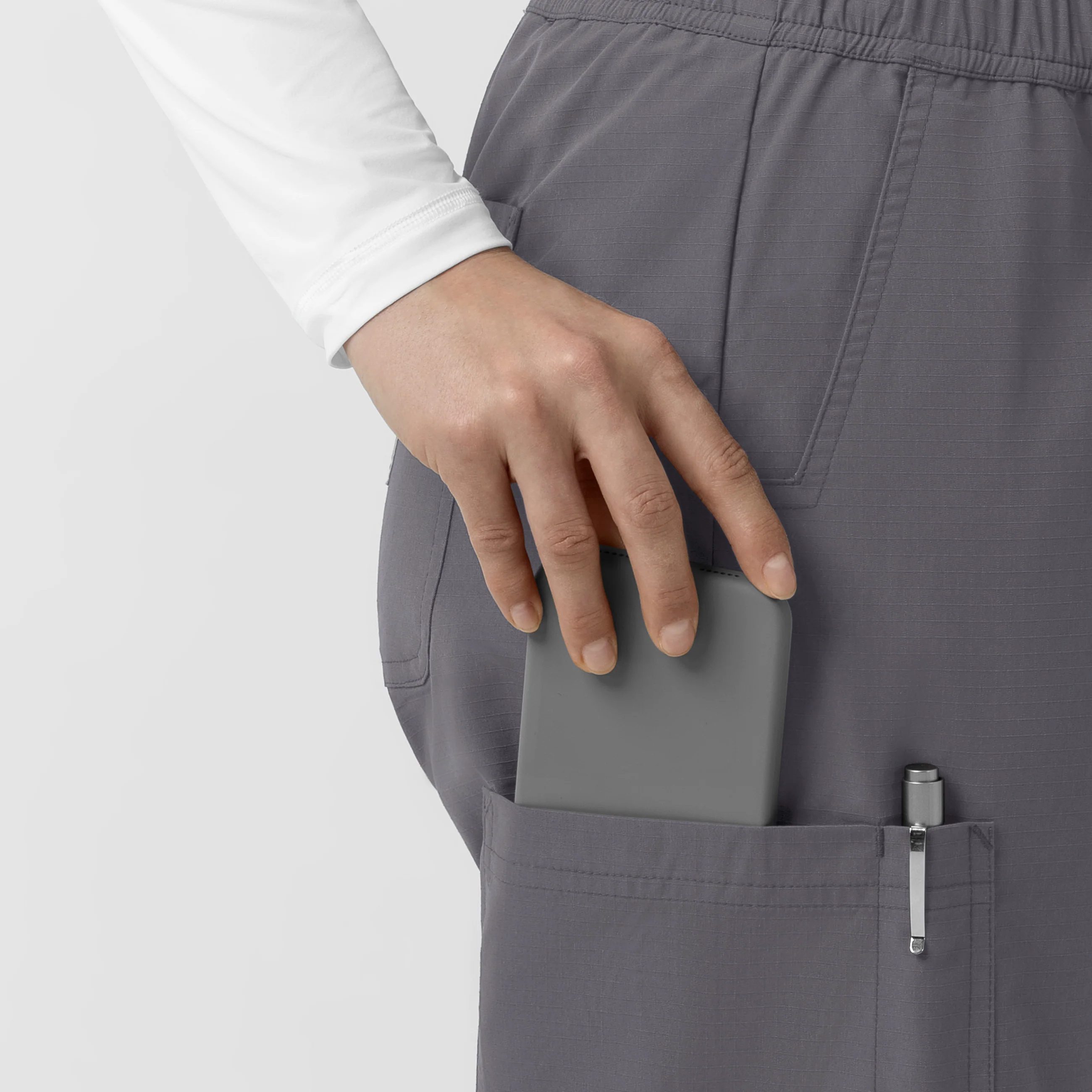 Carhartt Rugged Flex FLD Women's Ripstop Bootcut Cargo Scrub Pant - Pewter - Image 7
