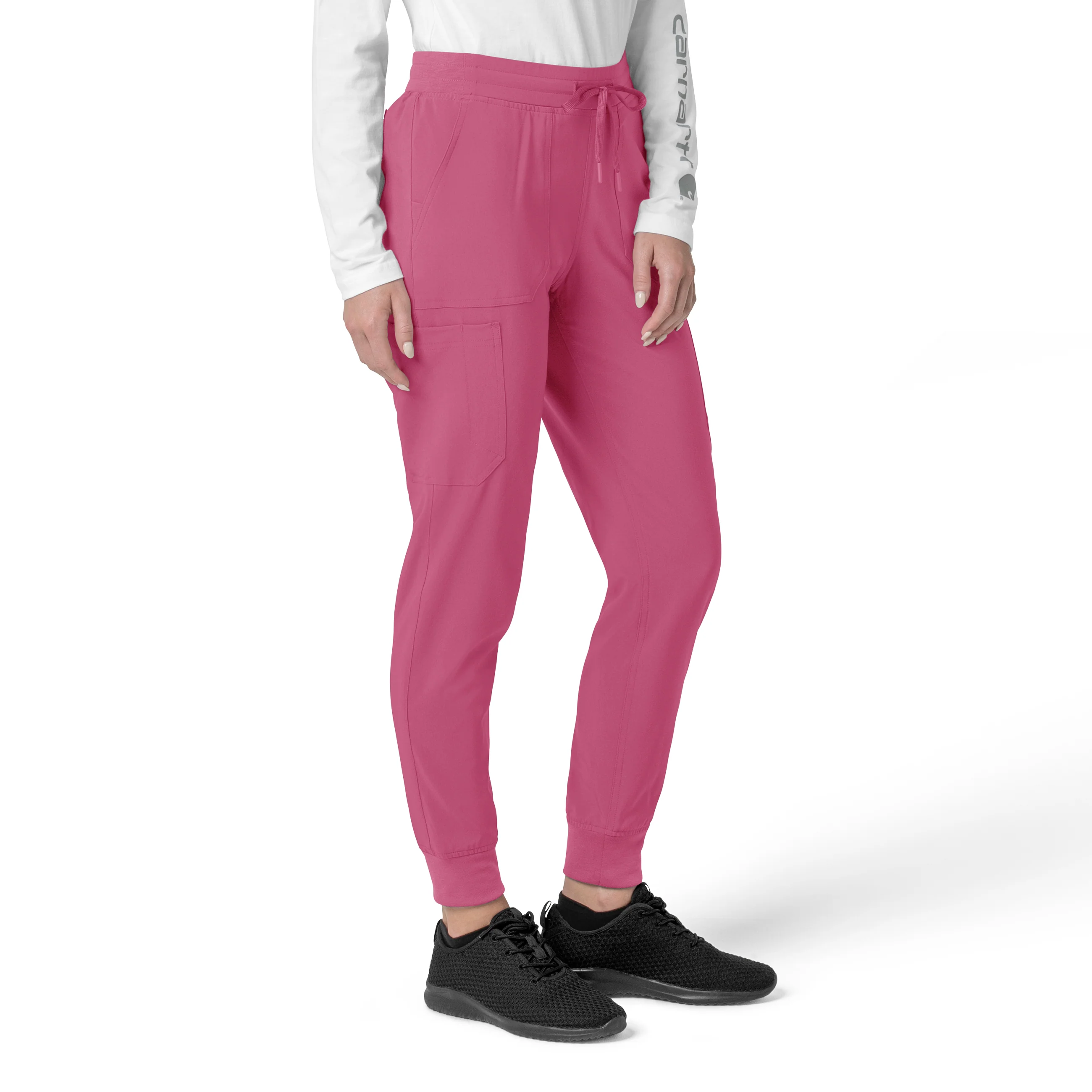 Carhartt Force Cross-Flex Women's Cargo Jogger Scrub Pant - Electric Fuschia - Image 4