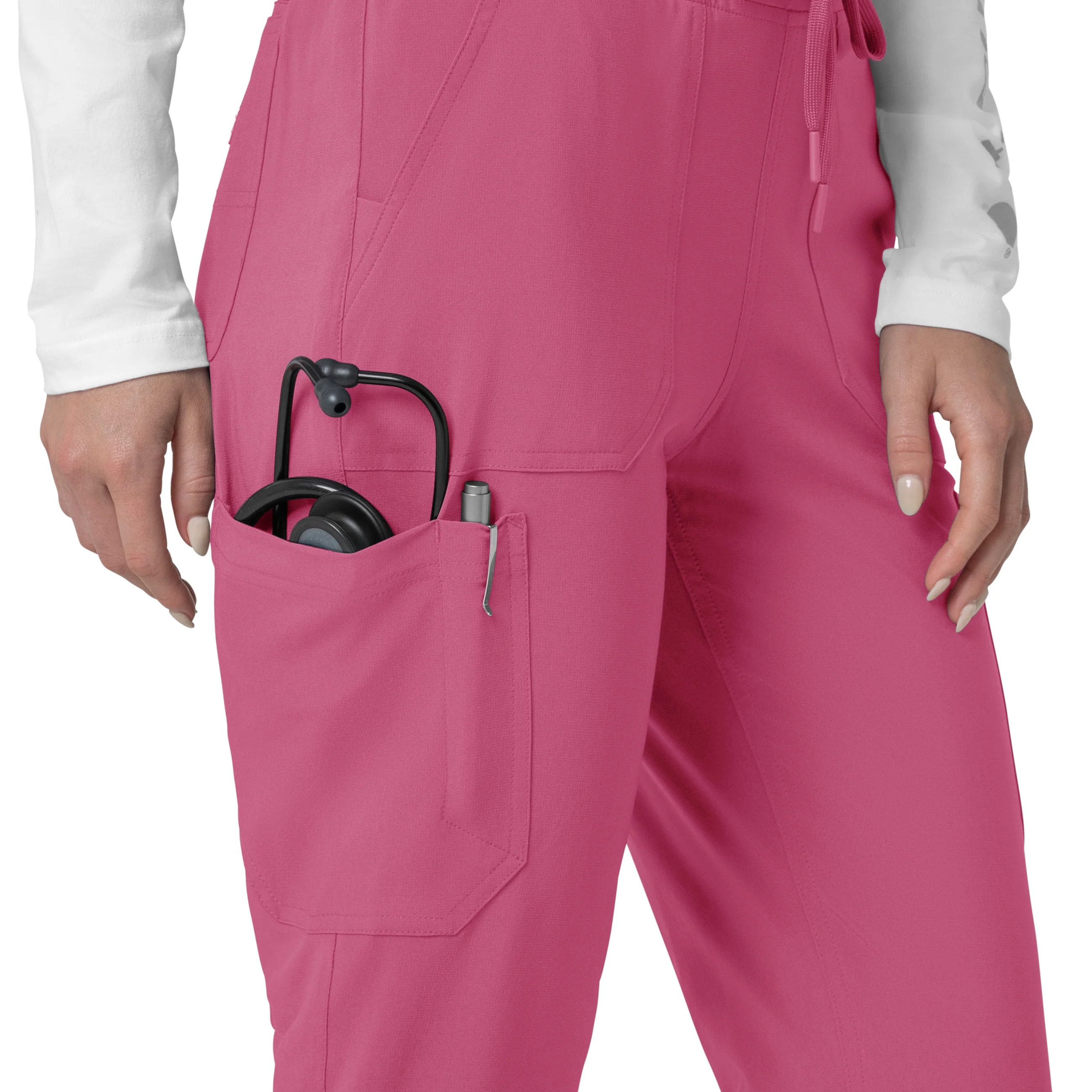 Carhartt Force Cross-Flex Women's Cargo Jogger Scrub Pant - Electric Fuschia - Image 8