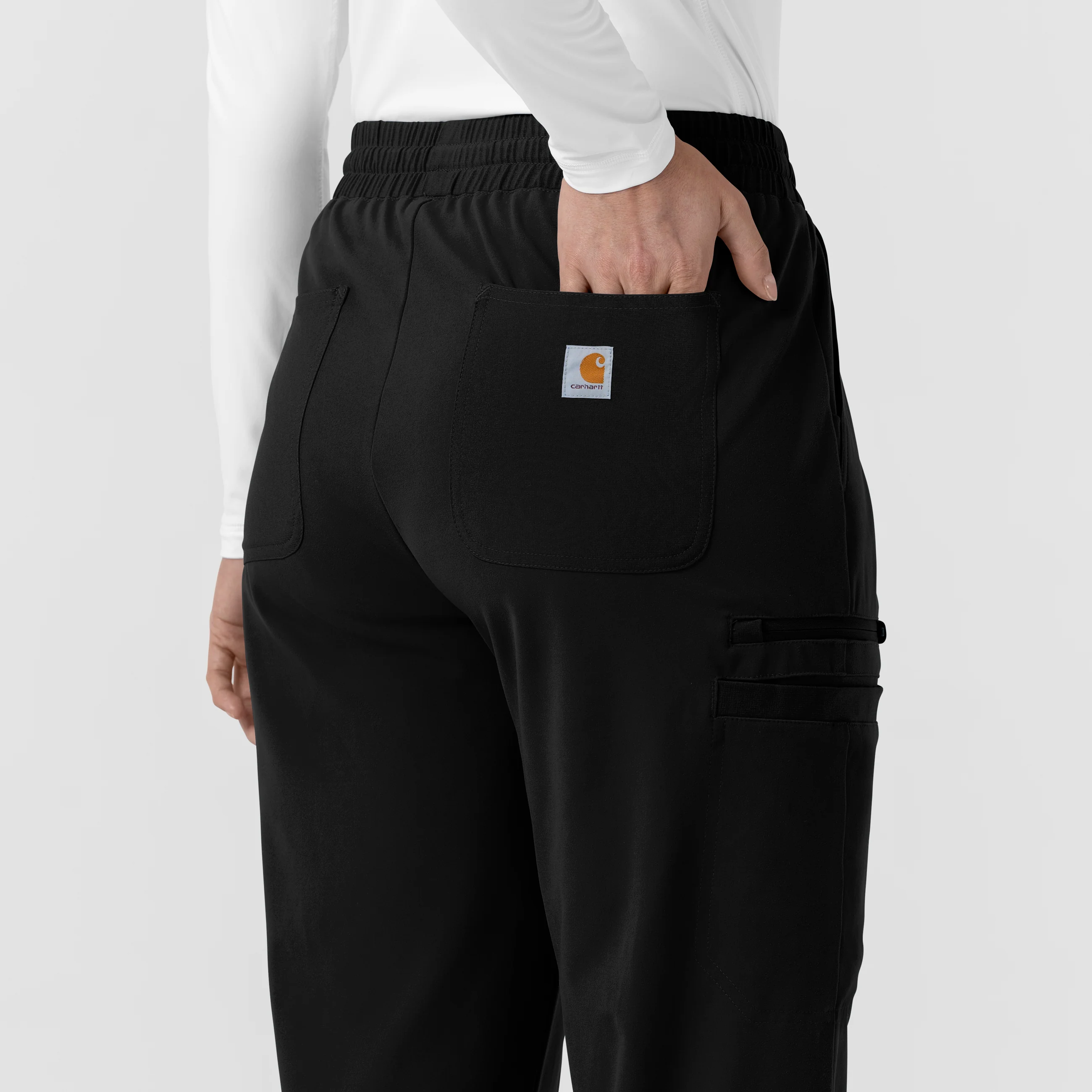 Carhartt Force Cross-Flex Knit Women's Boot Cut Scrub Pant - Black - Image 9