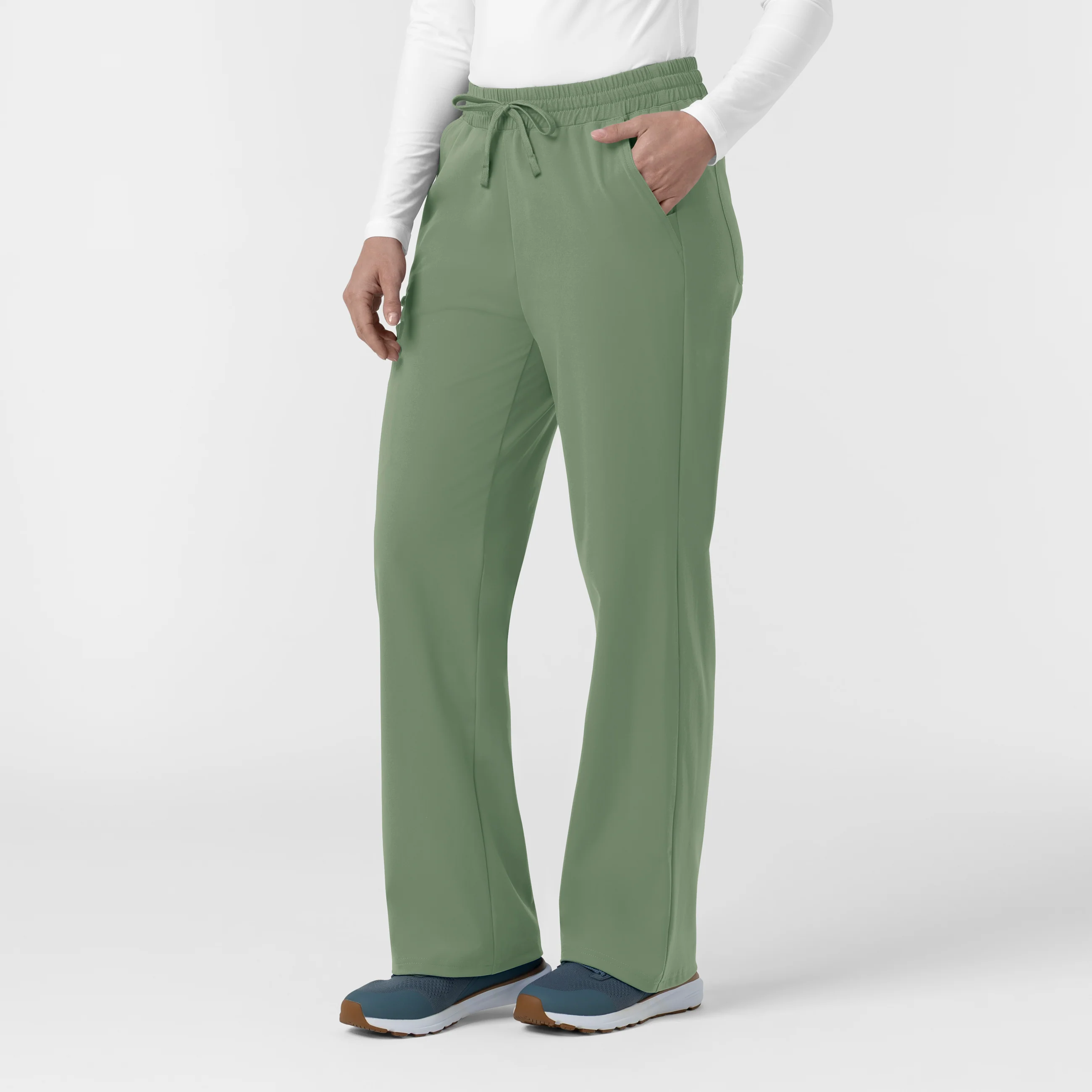 Carhartt Force Cross-Flex Knit Women's Boot Cut Scrub Pant - Green Slate - Image 4