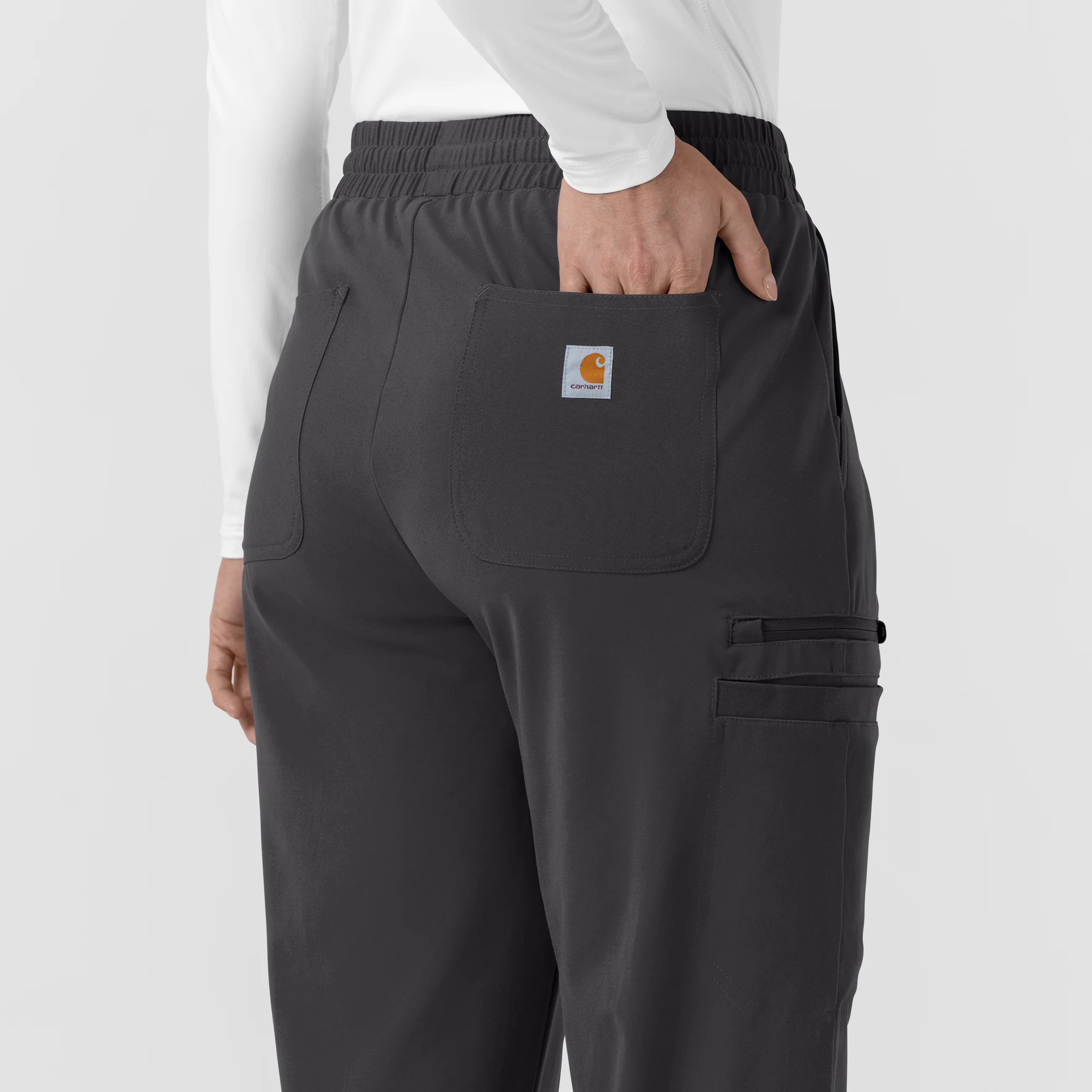 Carhartt Force Cross-Flex Knit Women's Boot Cut Scrub Pant - Pewter - Image 9