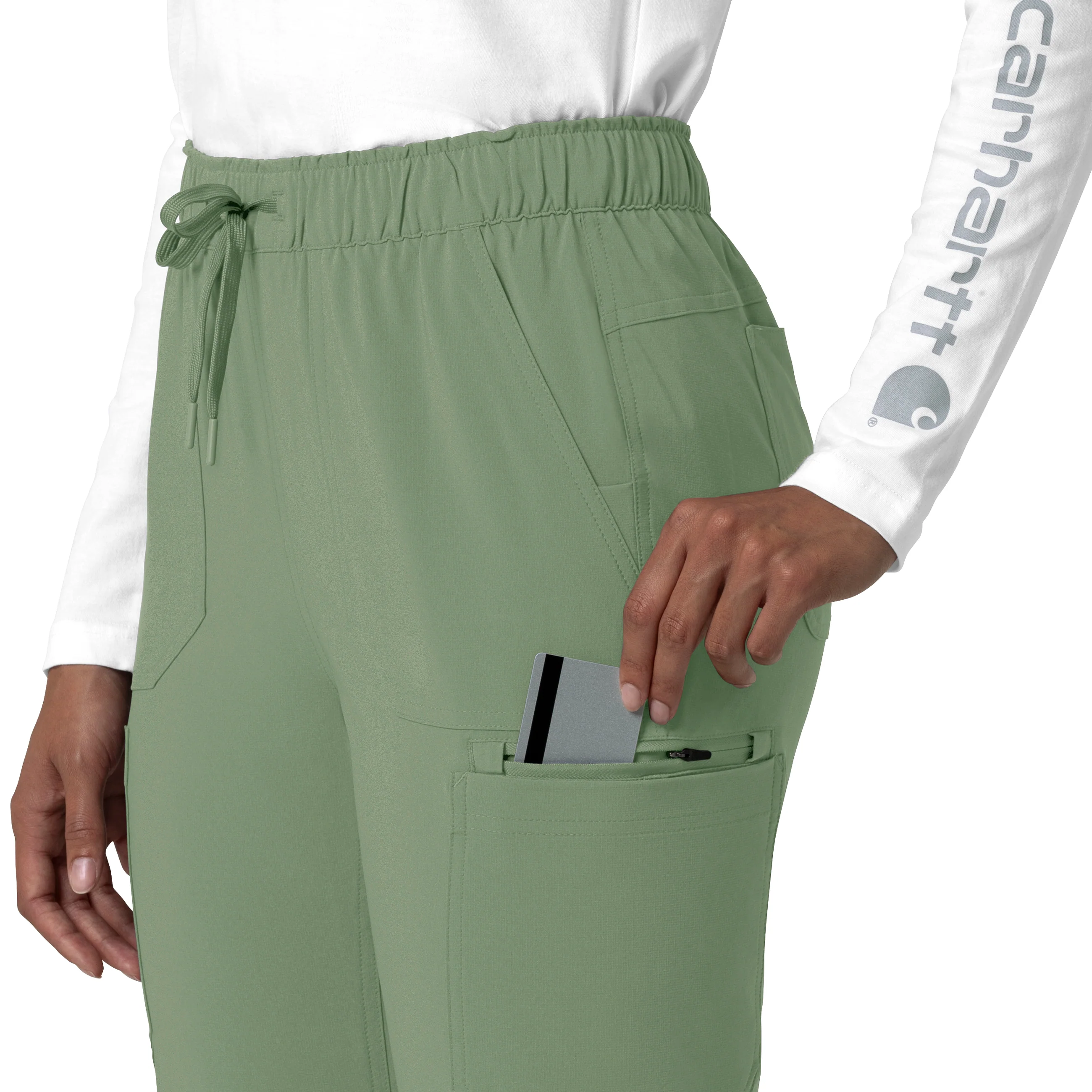 Carhartt Force Cross-Flex Women's Straight Leg Cargo Scrub Pant - Green Slate - Image 10