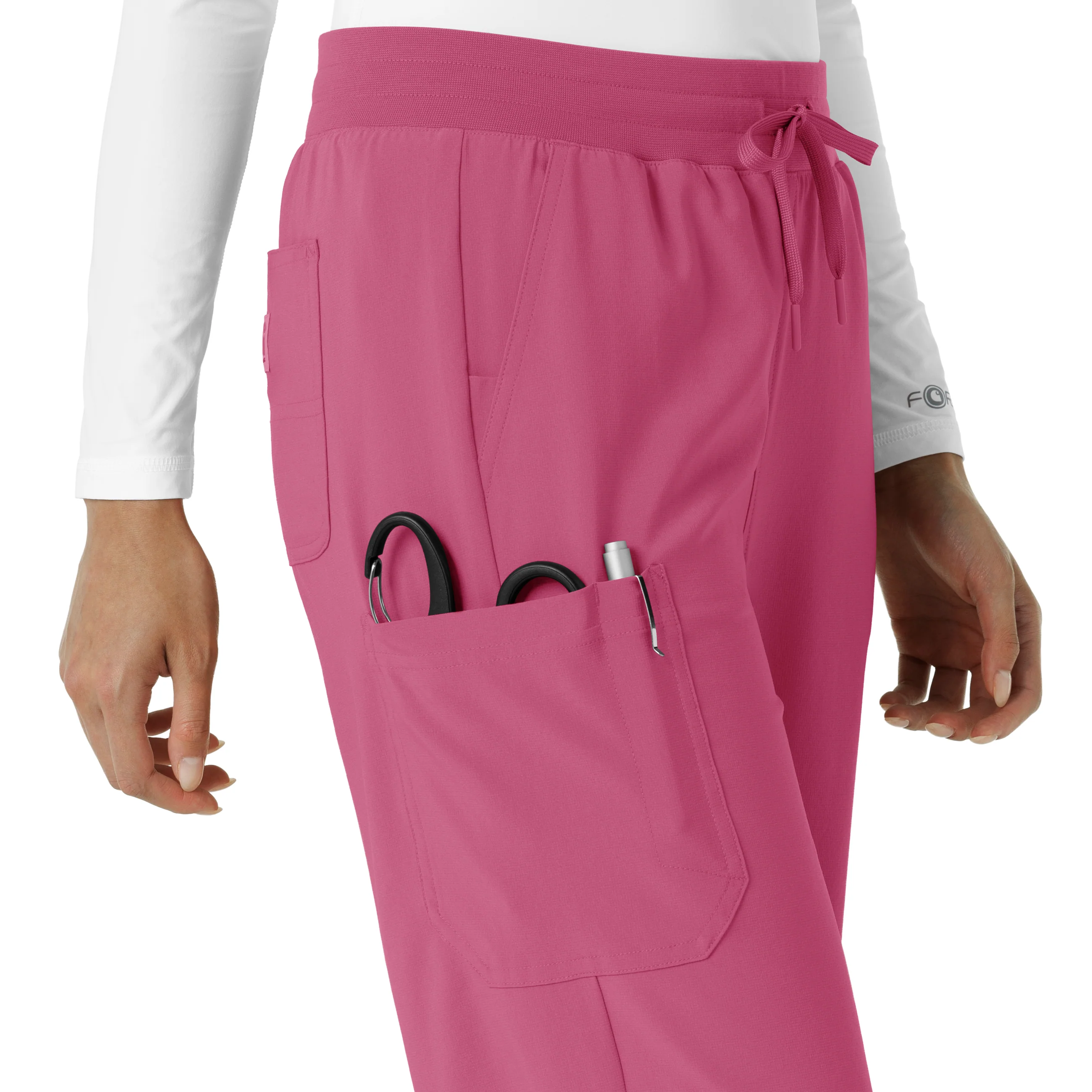 Carhartt Force Cross-Flex Women's Boot Cut Scrub Pant - Electric Fuschia - Image 8