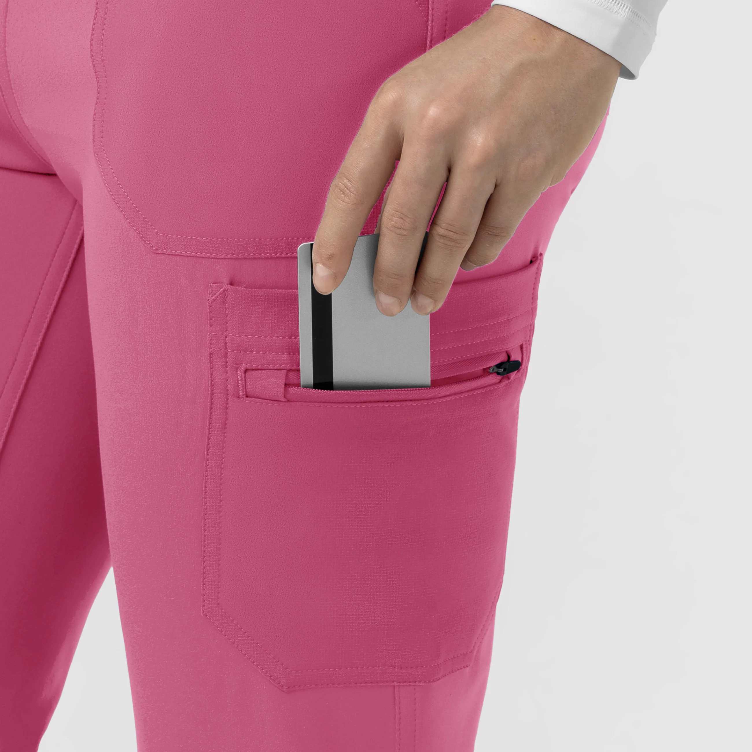 Carhartt Force Cross-Flex Knit Women's Modern Scrub Pant - Electric Fuschia - Image 5