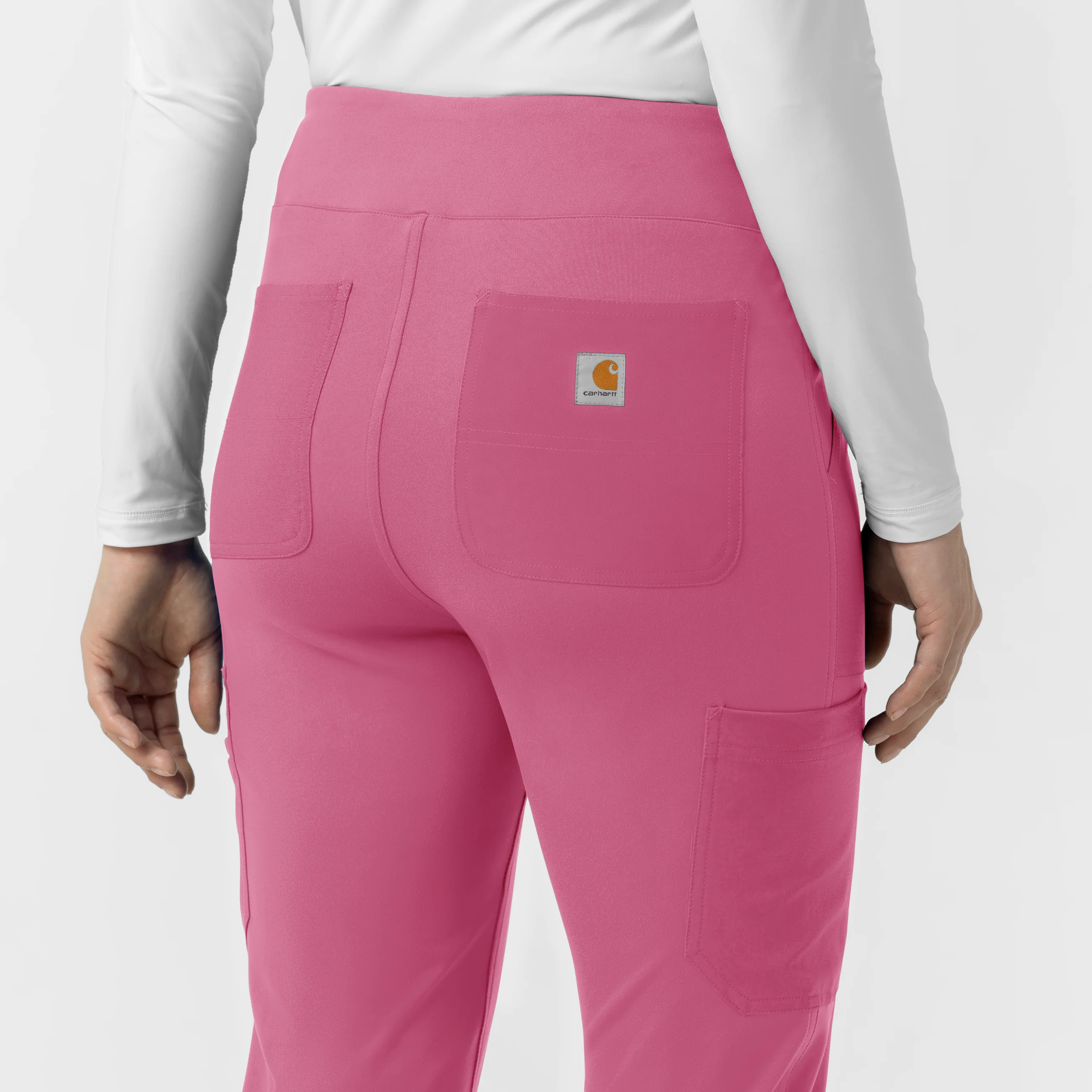 Carhartt Force Cross-Flex Knit Women's Modern Scrub Pant - Electric Fuschia - Image 9