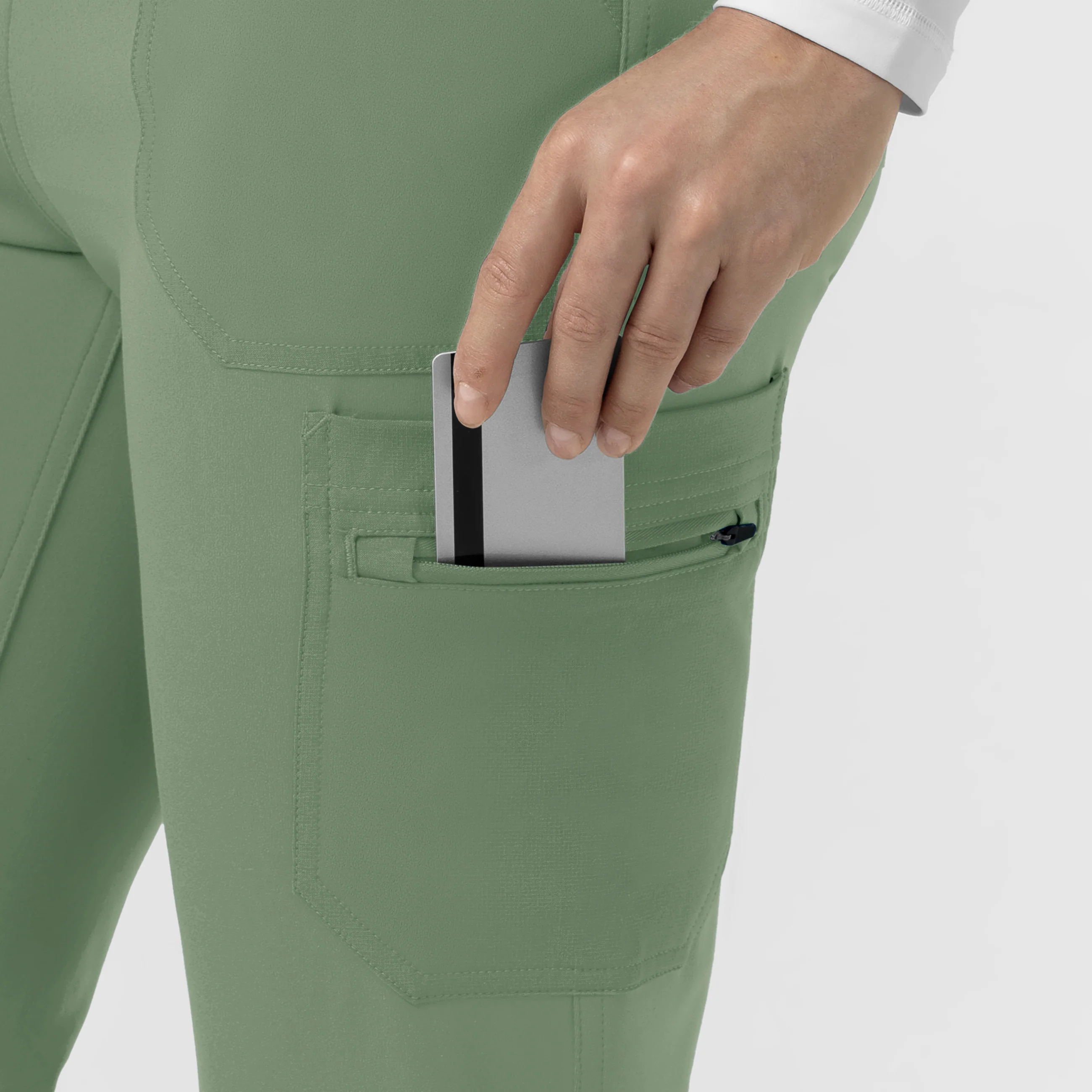 Carhartt Force Cross-Flex Knit Women's Modern Scrub Pant - Green Slate - Image 5