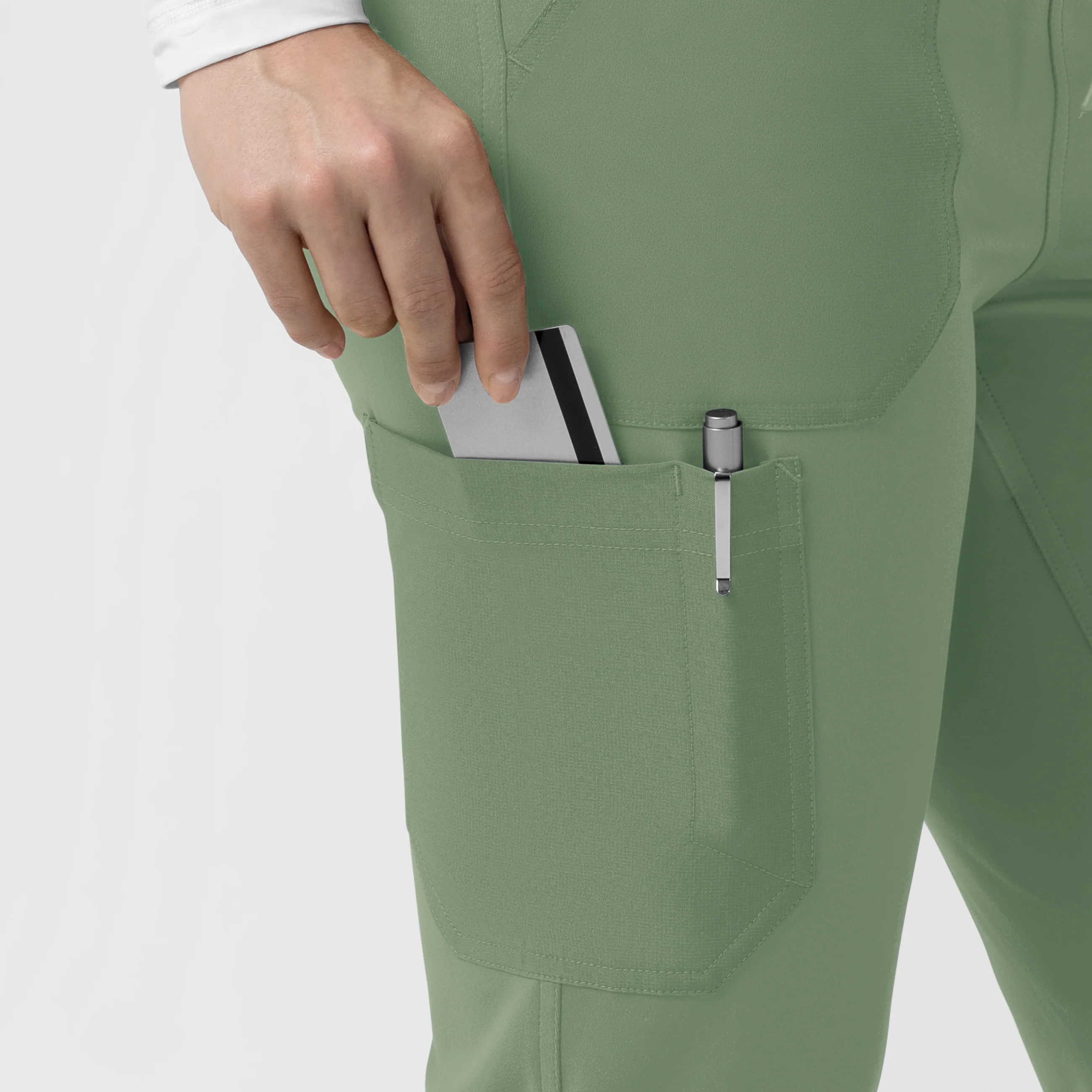 Carhartt Force Cross-Flex Knit Women's Modern Scrub Pant - Green Slate - Image 6