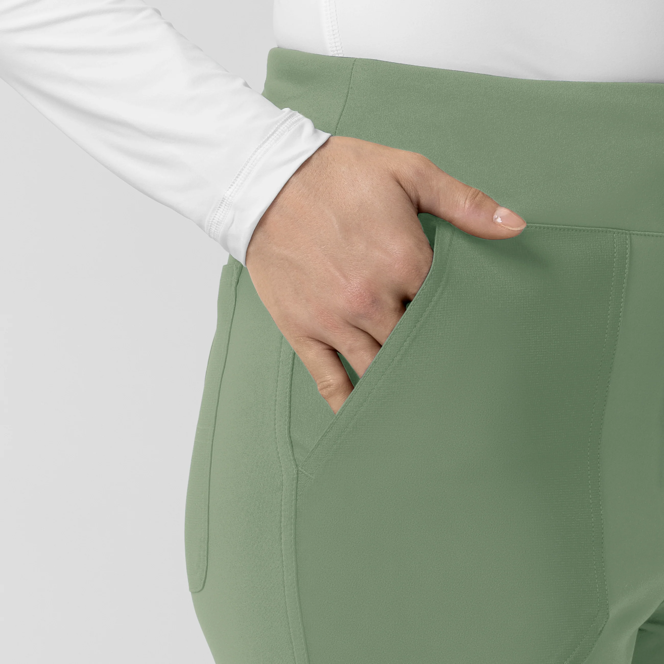 Carhartt Force Cross-Flex Knit Women's Modern Scrub Pant - Green Slate - Image 7
