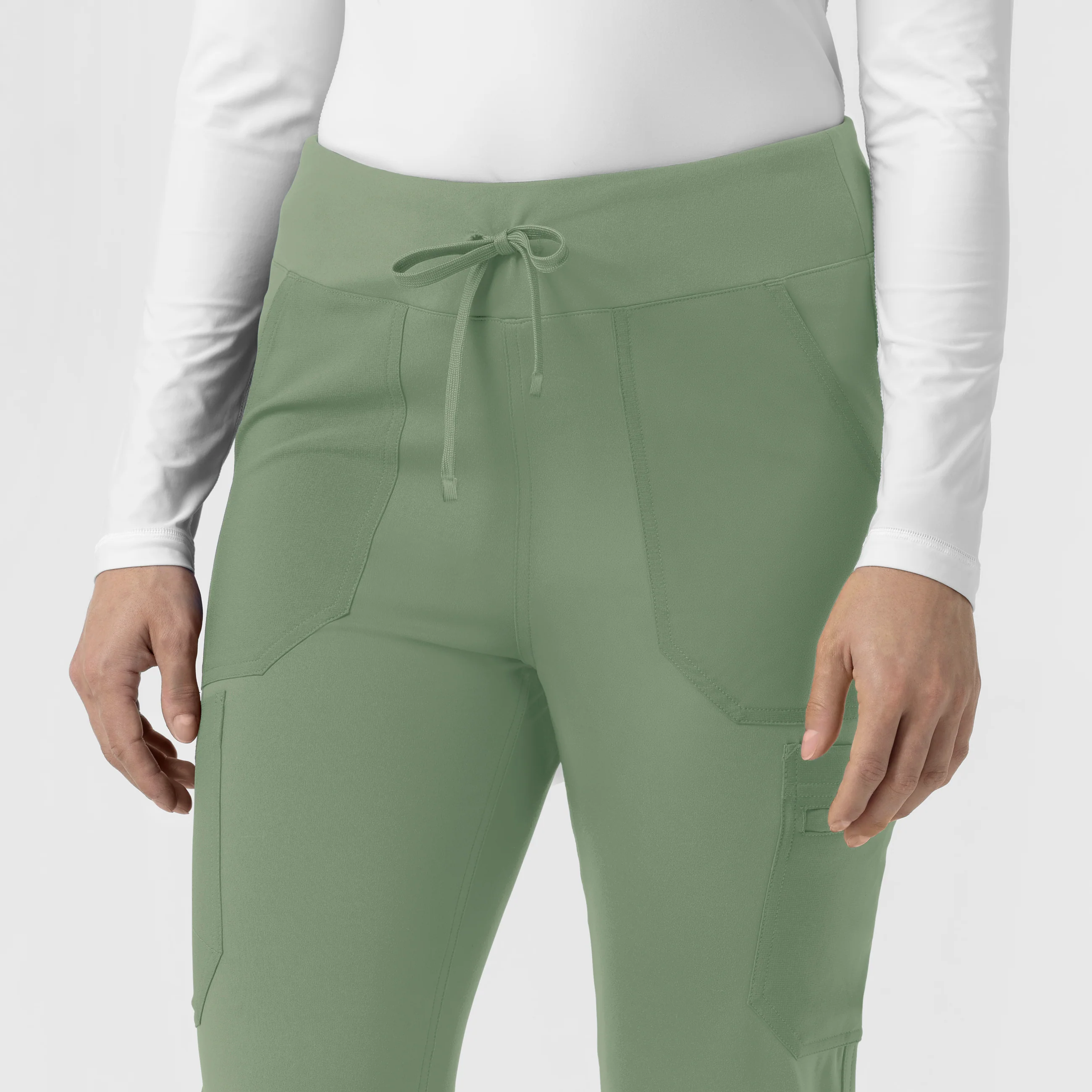 Carhartt Force Cross-Flex Knit Women's Modern Scrub Pant - Green Slate - Image 8