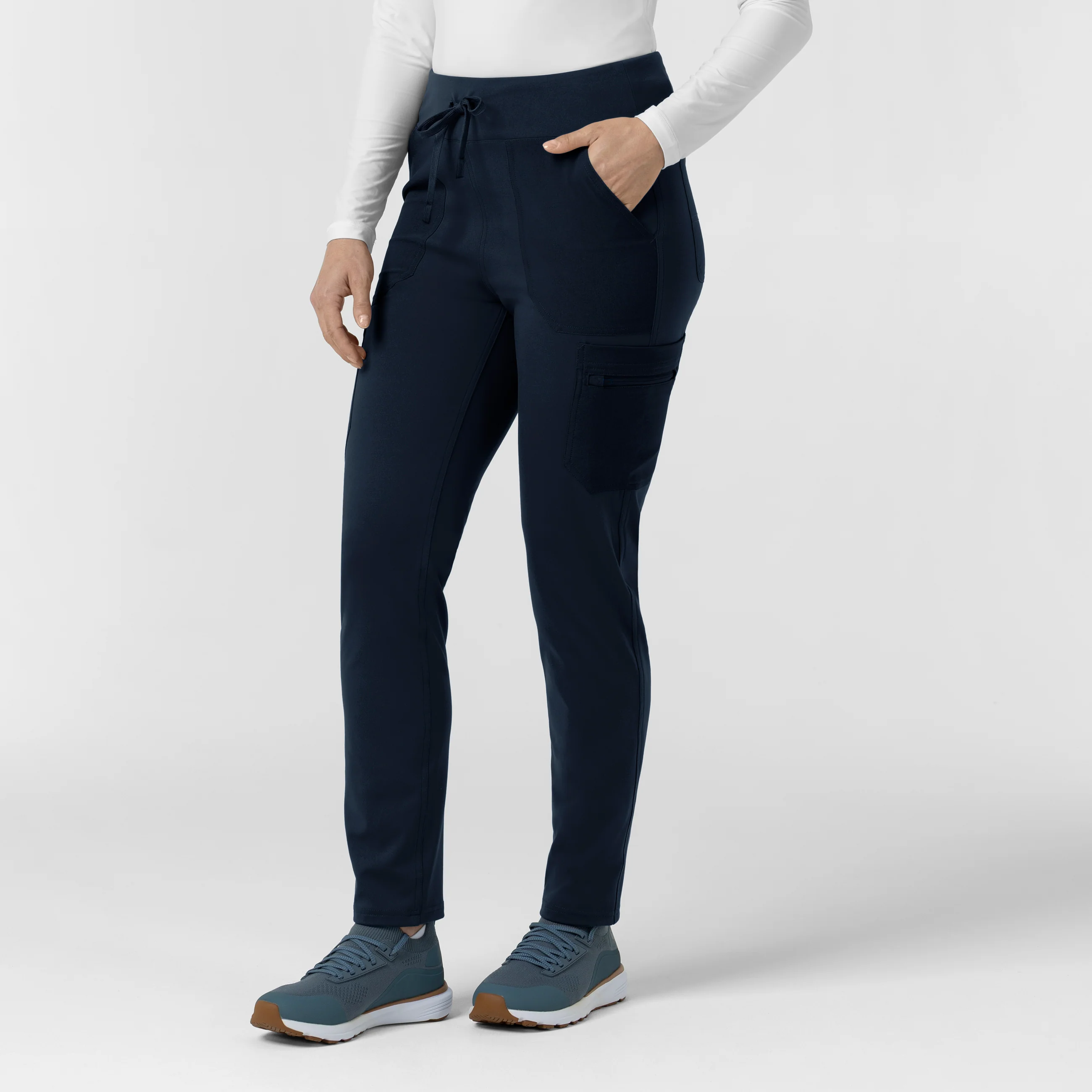 Carhartt Force Cross-Flex Knit Women's Modern Scrub Pant - Navy - Image 4