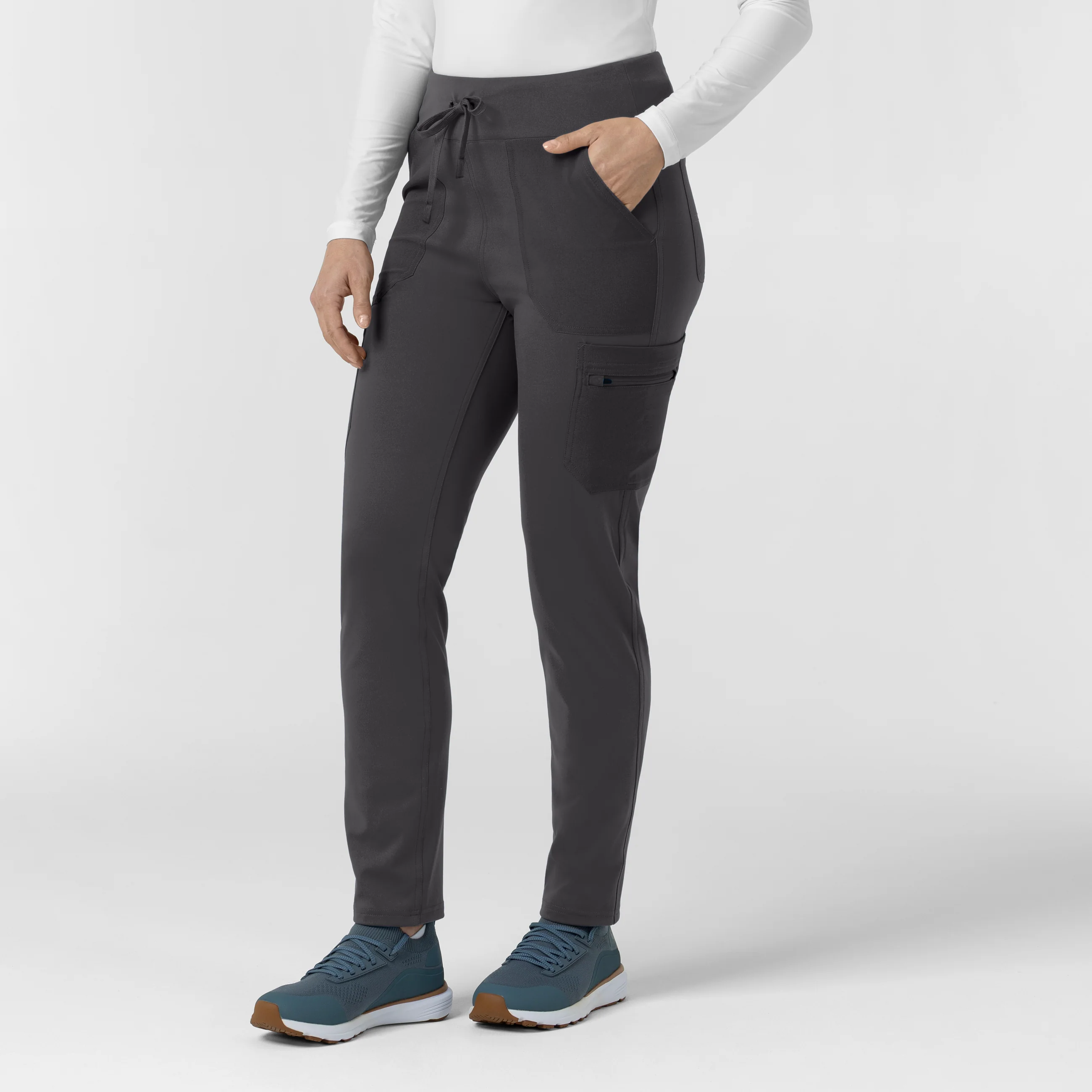 Carhartt Force Cross-Flex Knit Women's Modern Scrub Pant - Pewter - Image 4