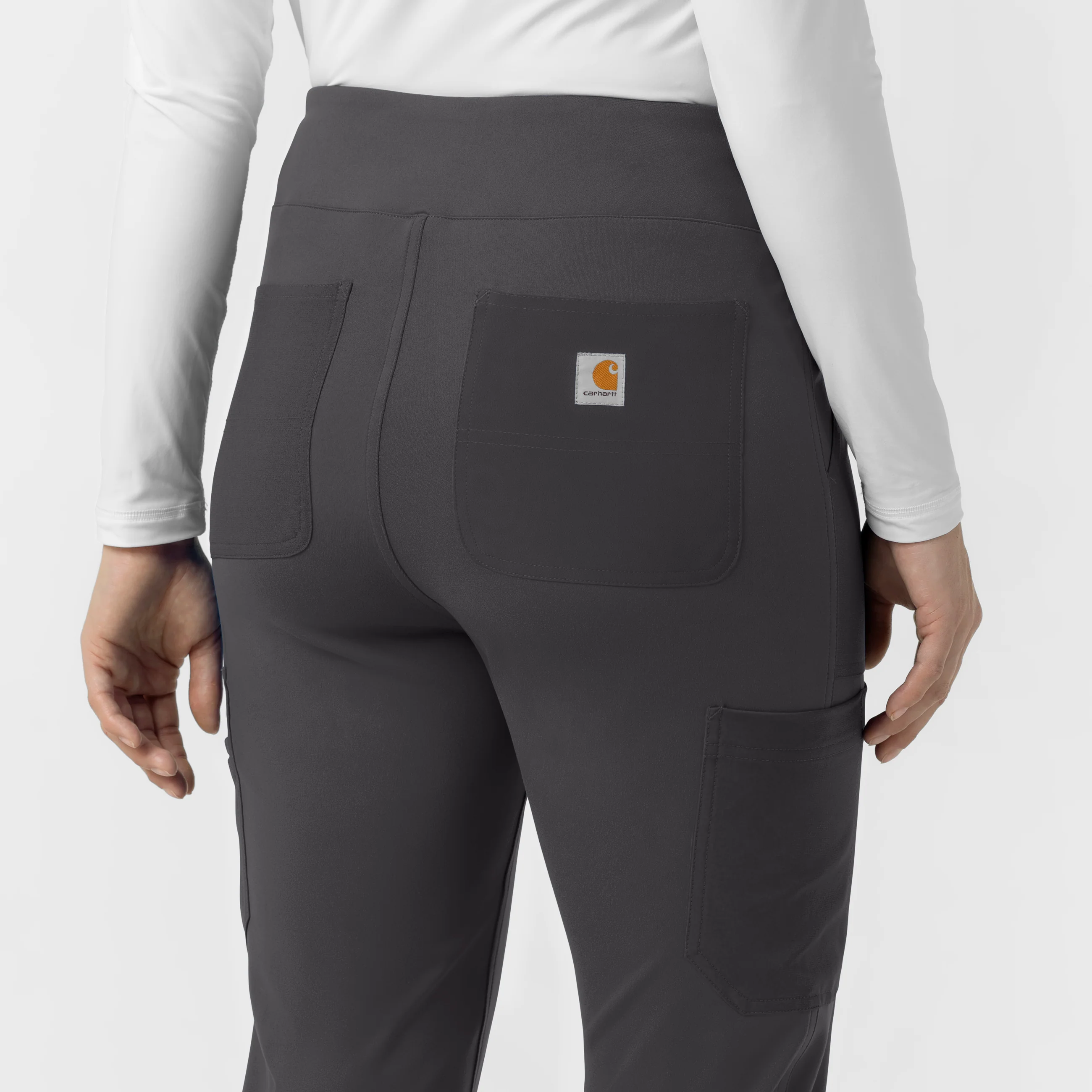 Carhartt Force Cross-Flex Knit Women's Modern Scrub Pant - Pewter - Image 9