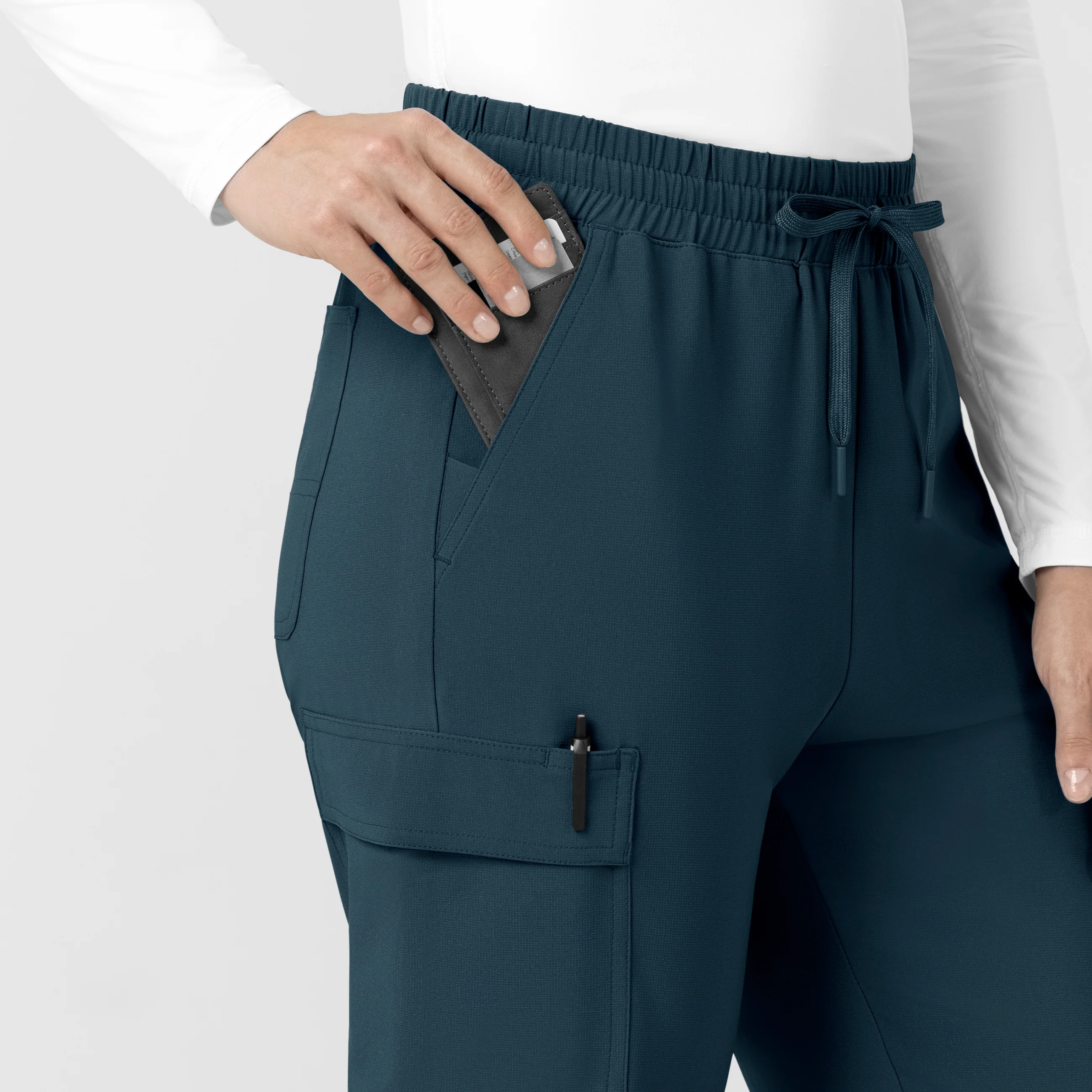 Carhartt Women’s Force Cross-Flex High Waisted Ankle Scrub Pant - Navy - Image 6