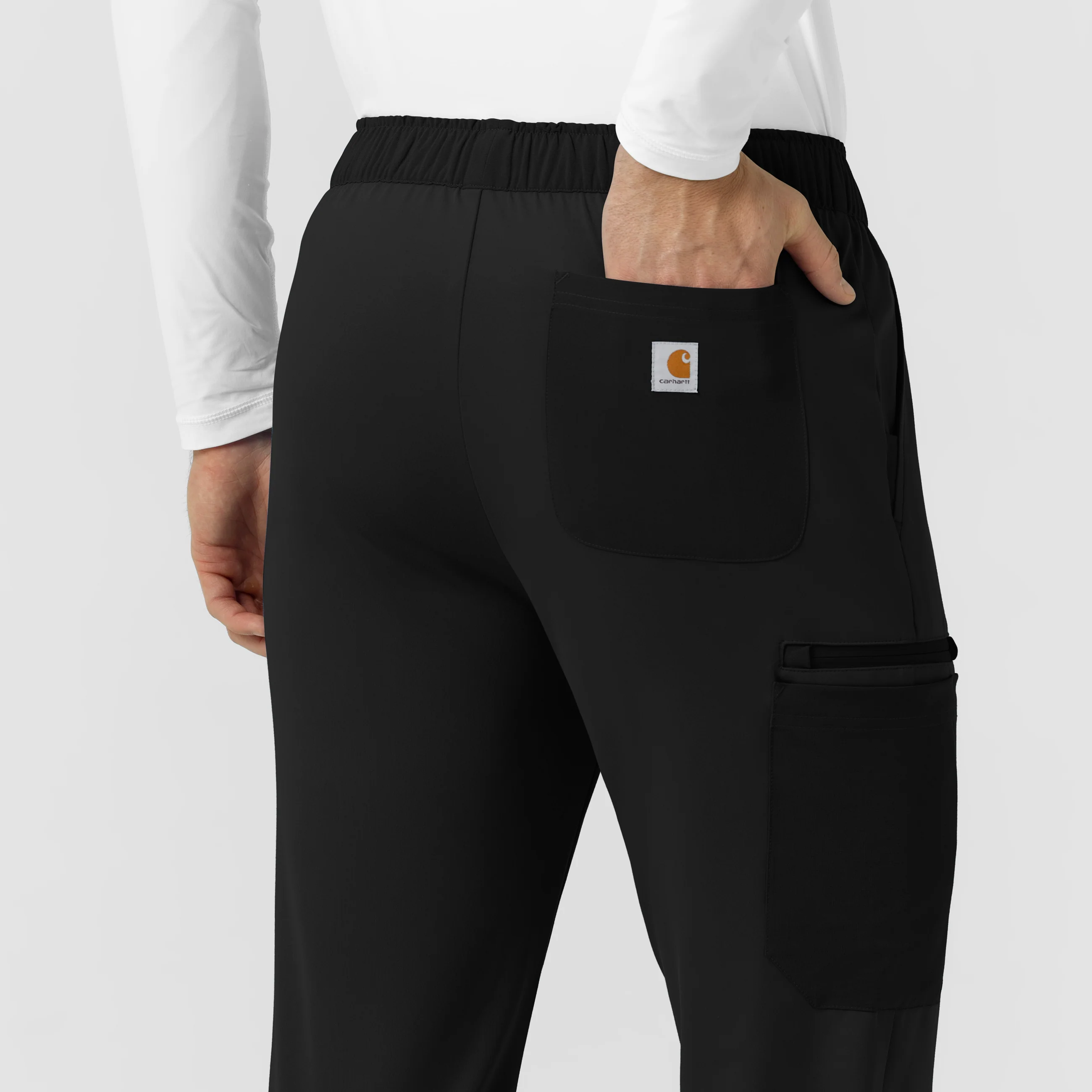 Carhartt Force Cross-Flex Knit Men's Straight Leg Tapered Scrub Pant - Black - Image 8