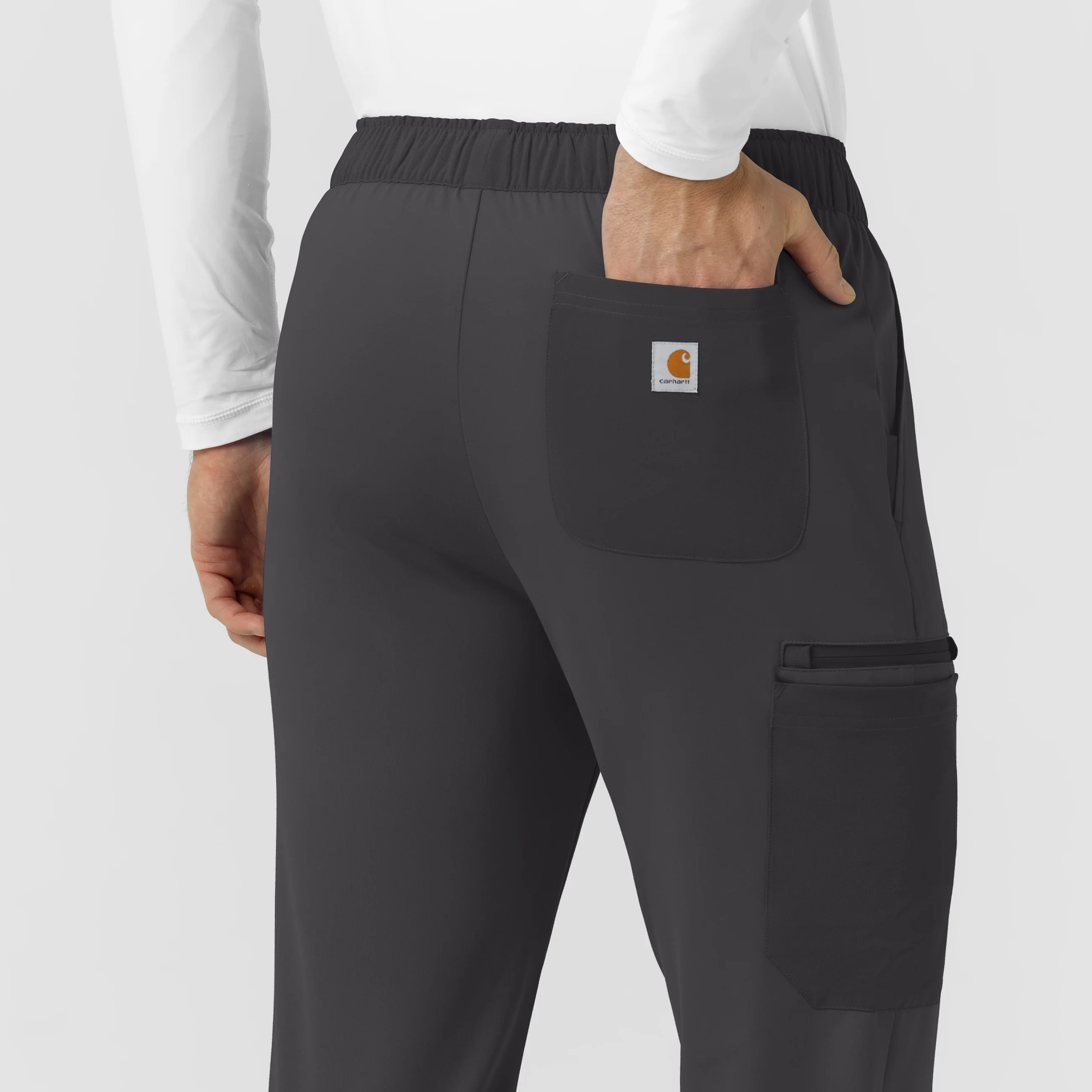Carhartt Force Cross-Flex Knit Men's Straight Leg Tapered Scrub Pant - Pewter - Image 8
