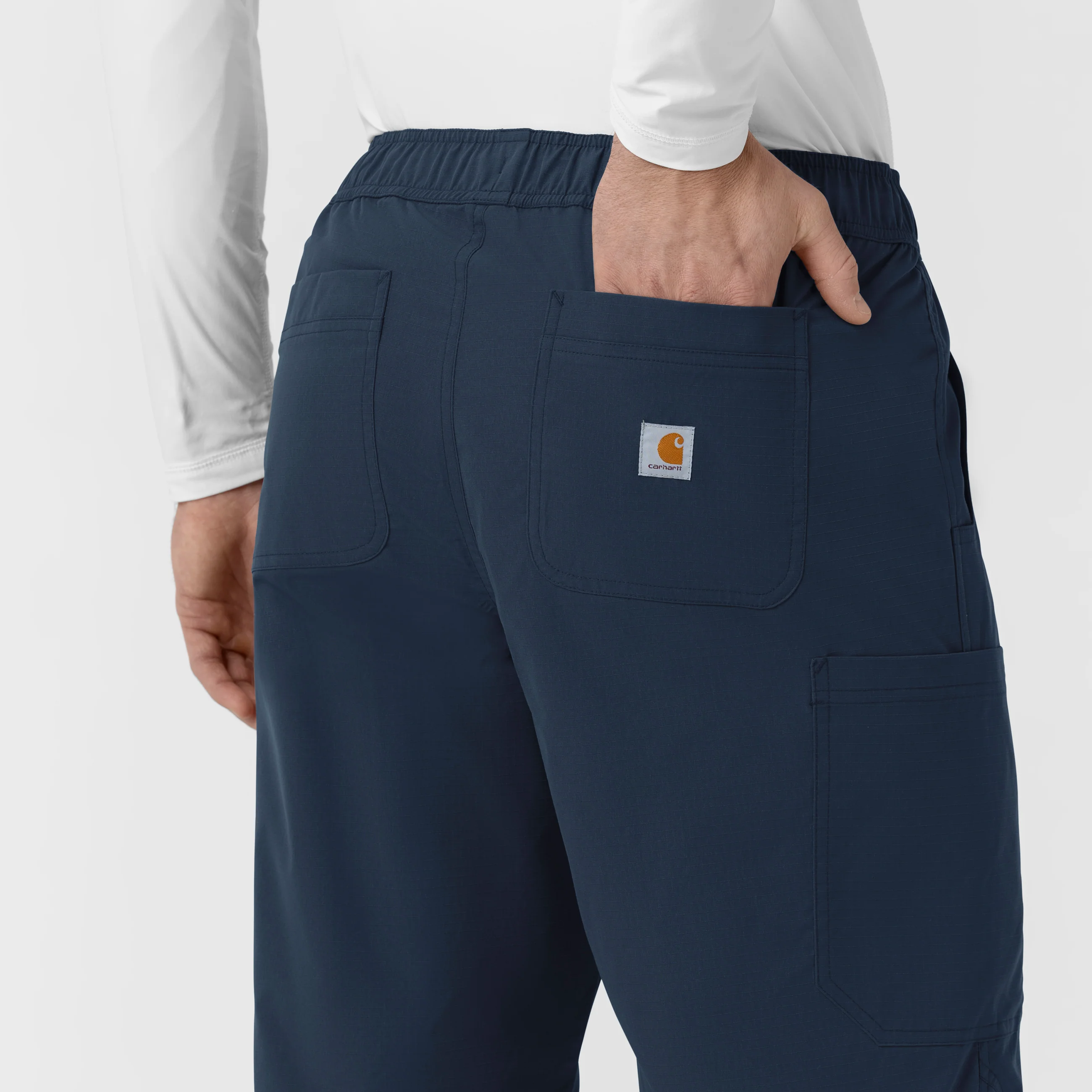Carhartt Rugged Flex FLD Men's Ripstop Straight Leg Cargo Scrub Pant - Navy - Image 9