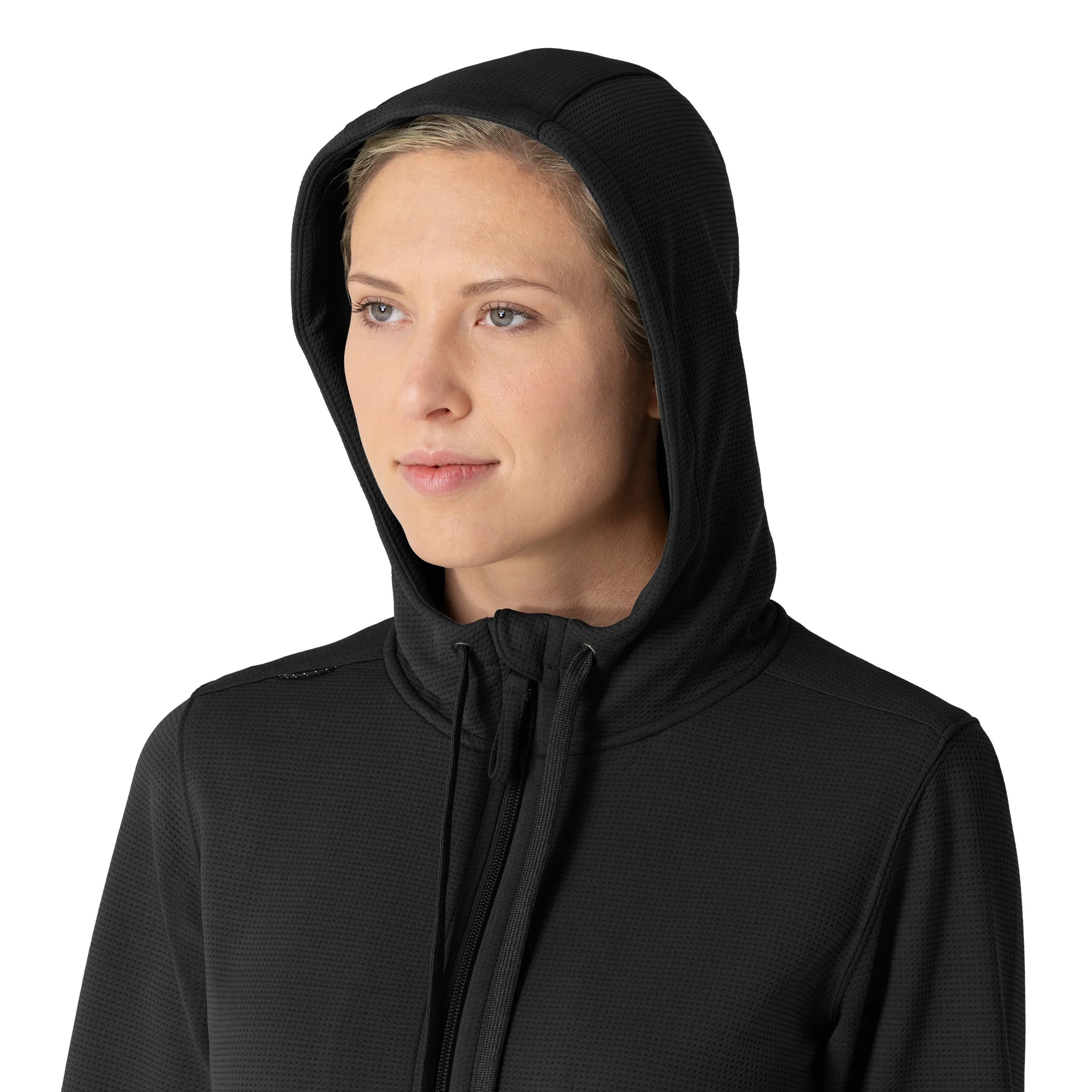 Carhartt Women's Full Zip Waffle Hoodie - Black - Image 10