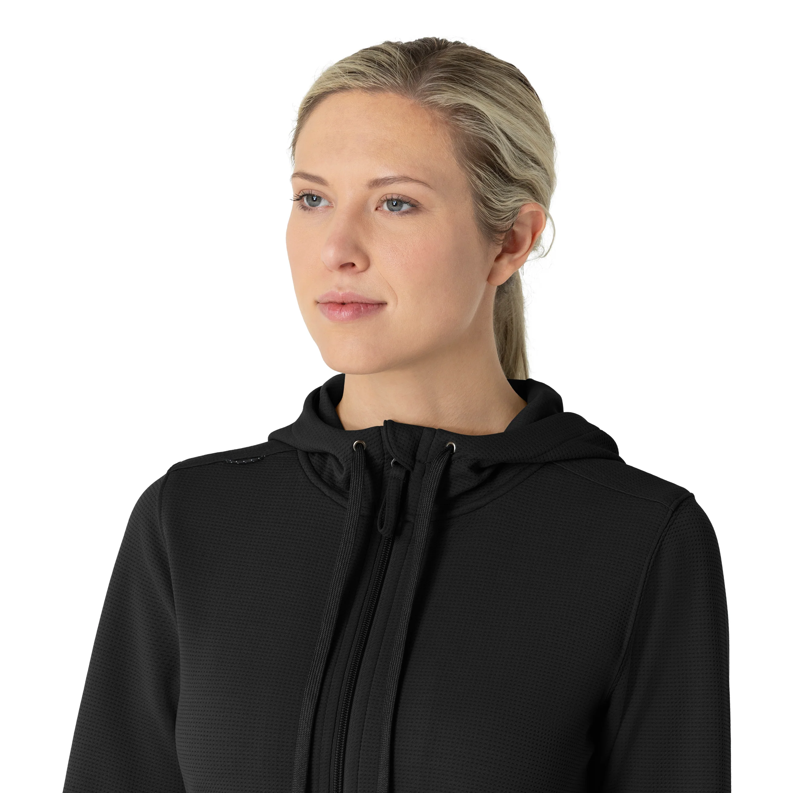 Carhartt Women's Full Zip Waffle Hoodie - Black - Image 11