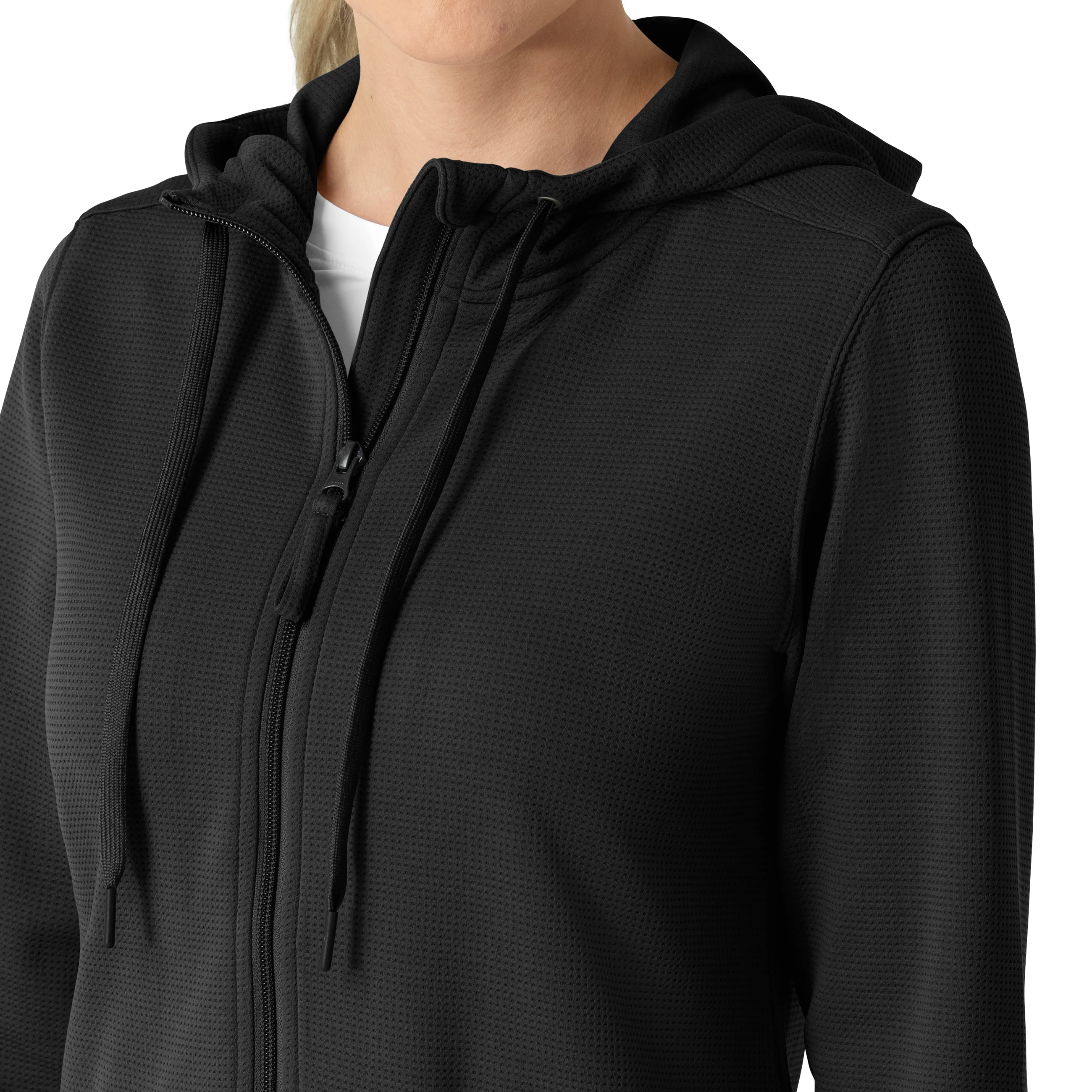 Carhartt Women's Full Zip Waffle Hoodie - Black - Image 9
