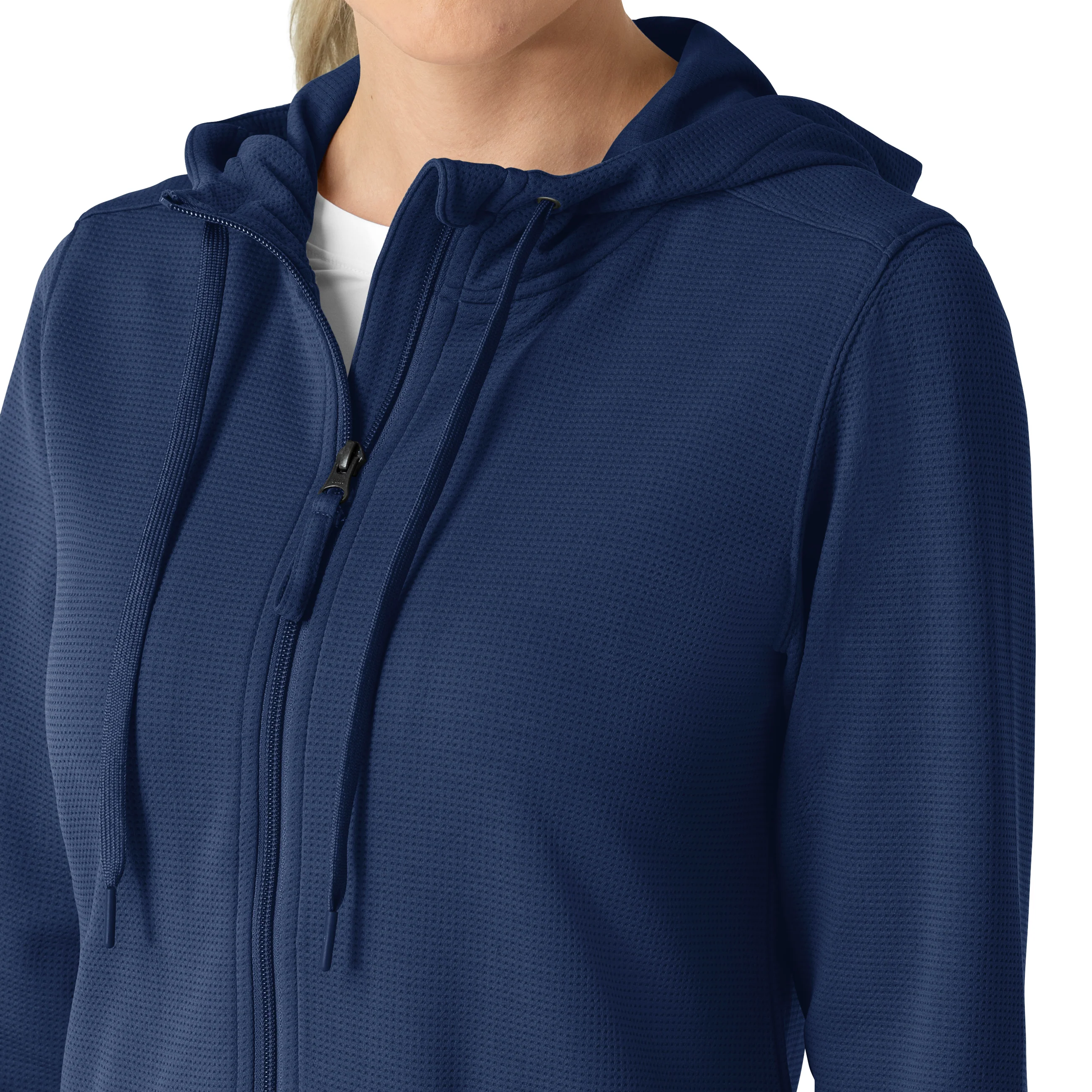 Carhartt Women's Full Zip Waffle Hoodie - Navy - Image 9