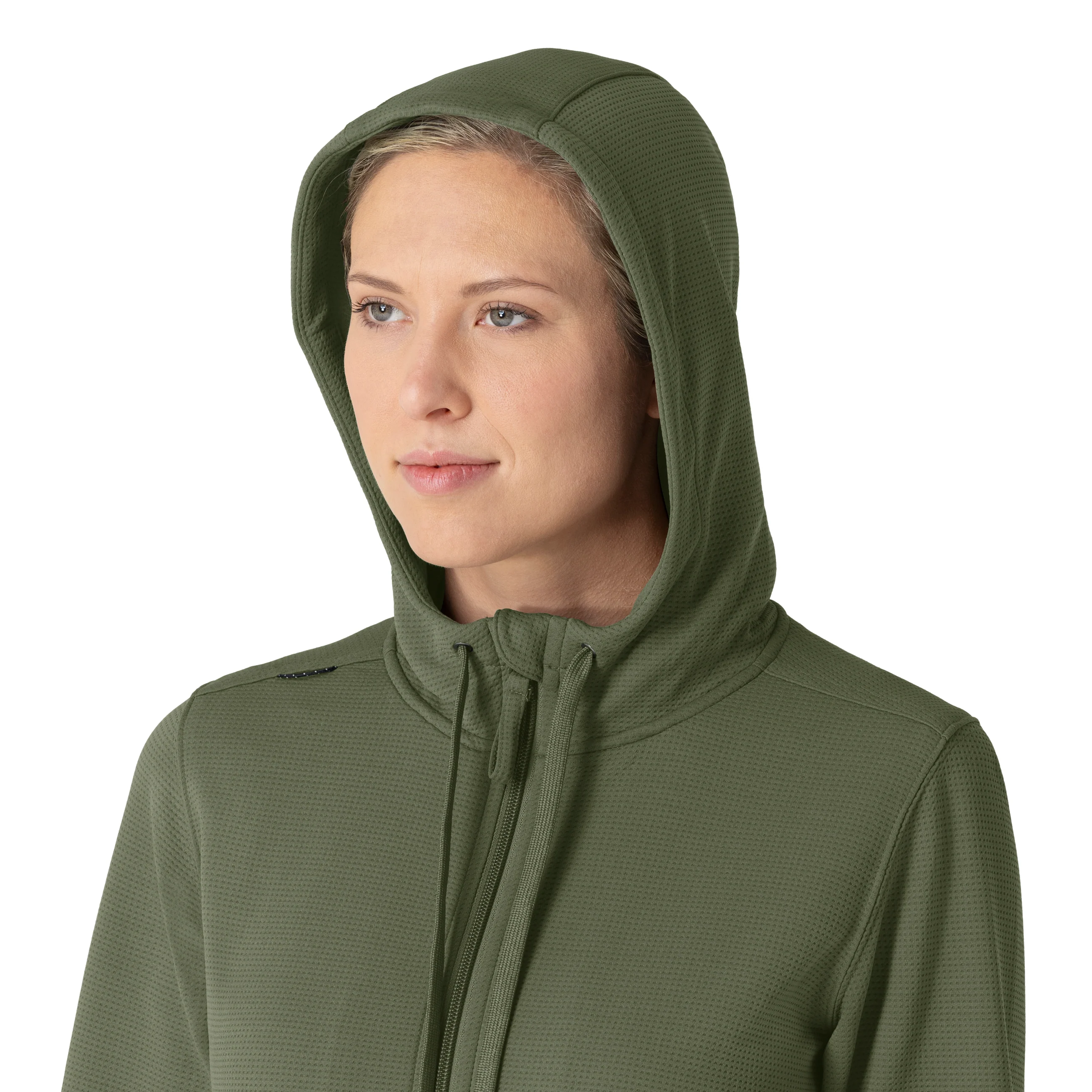 Carhartt Women's Full Zip Waffle Hoodie - Olive - Image 10