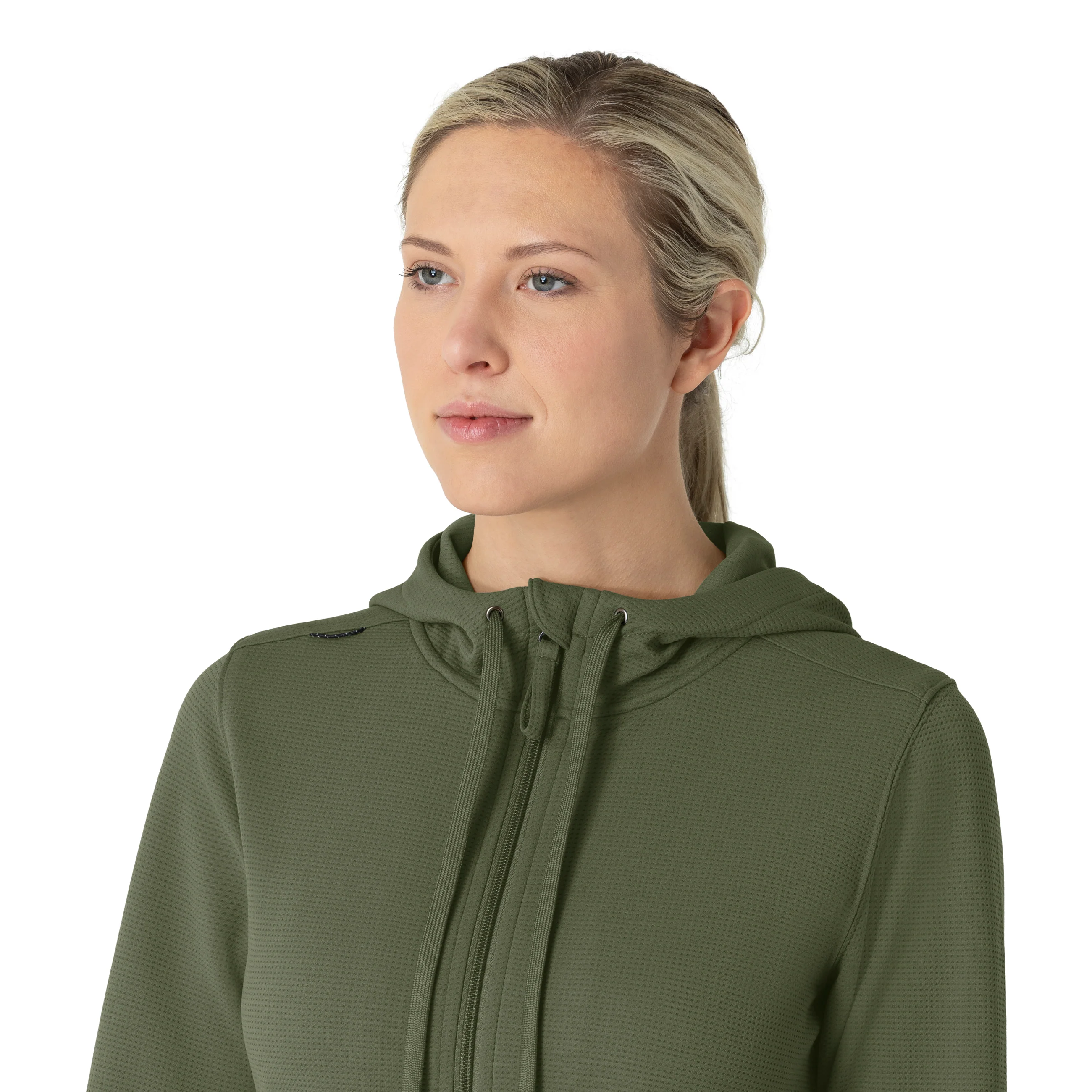 Carhartt Women's Full Zip Waffle Hoodie - Olive - Image 11