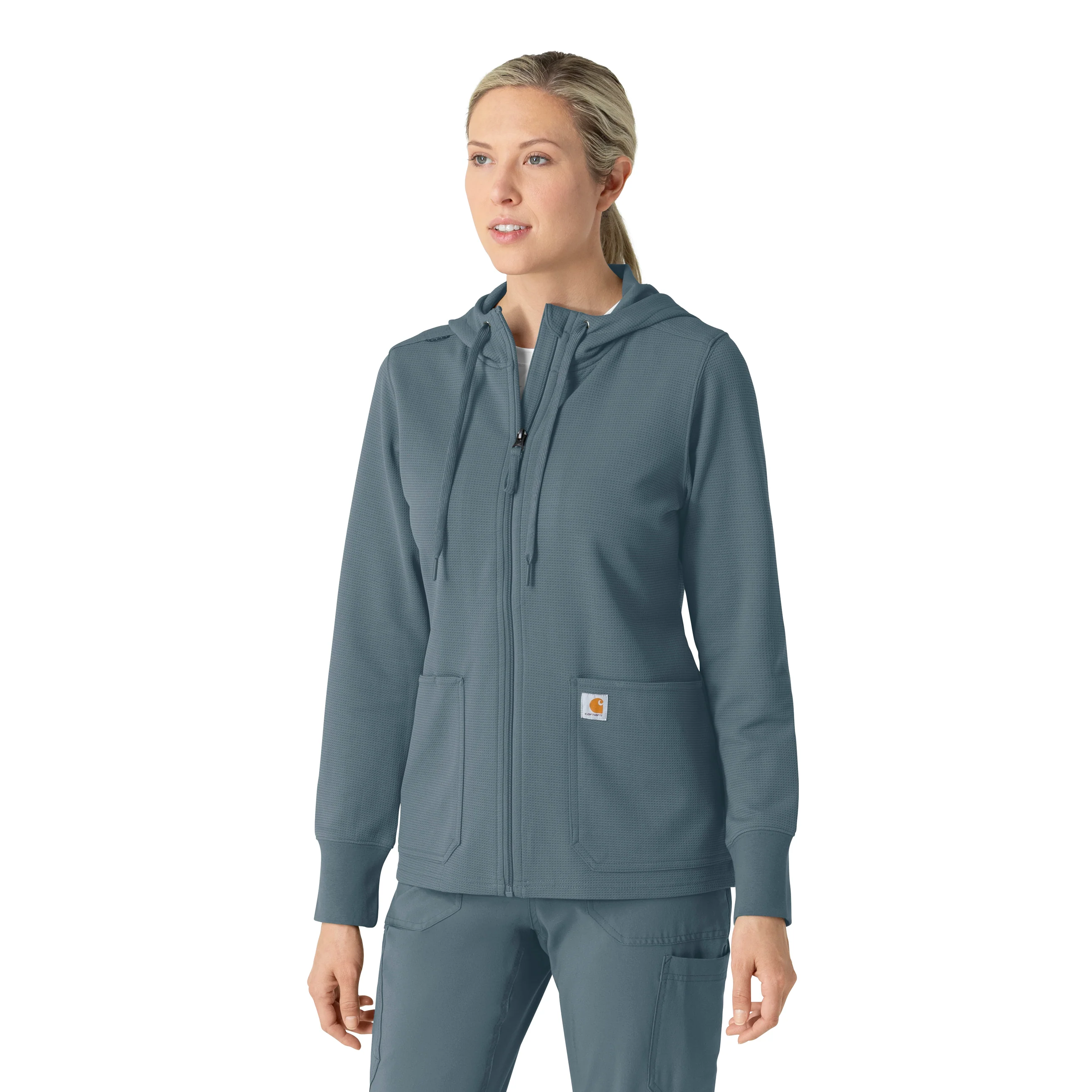 Carhartt Layers Women's Full Zip Waffle Hoodie - Rolling Thunder