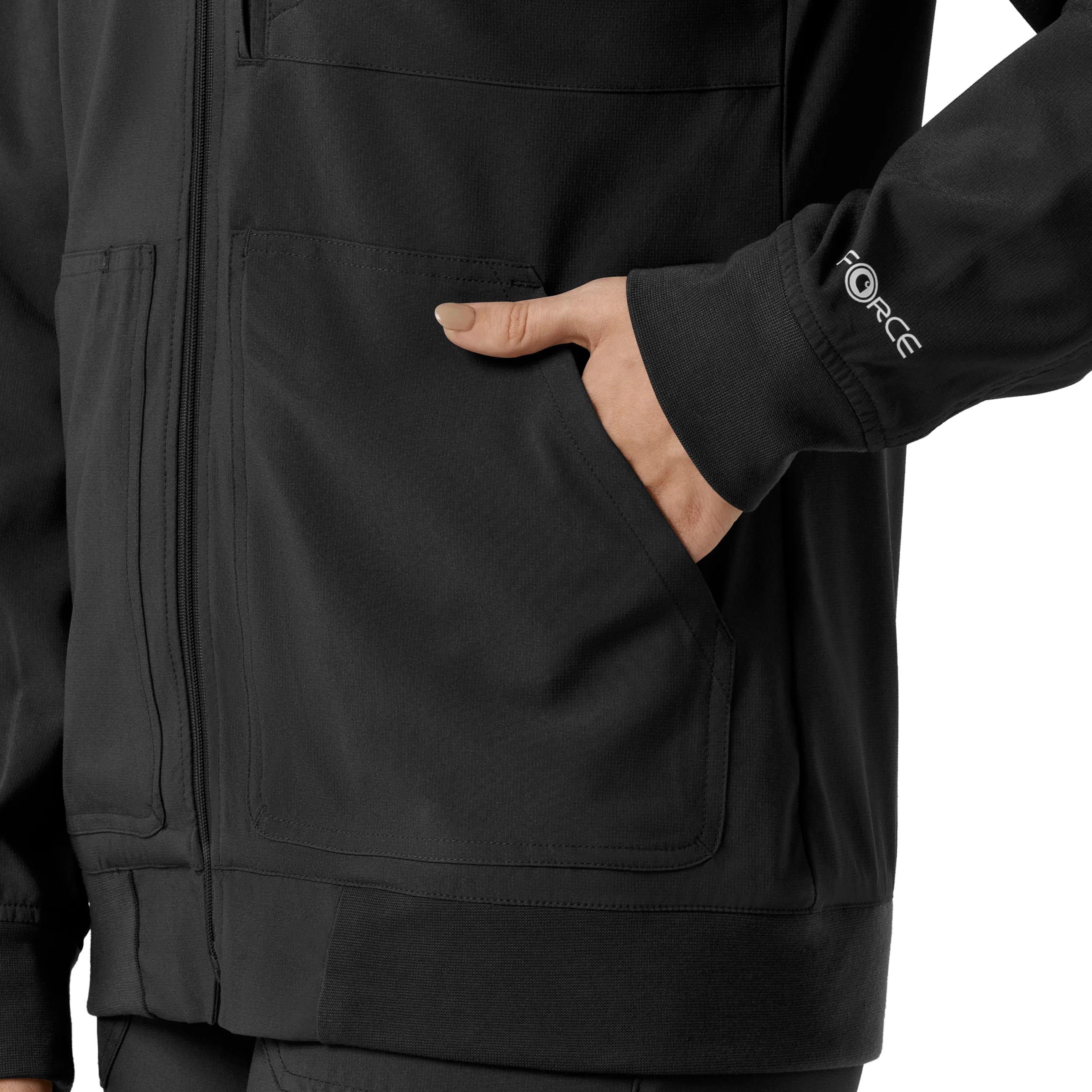 Carhartt Force Cross-Flex Women's Lightweight Scrub Jacket - Black - Image 11