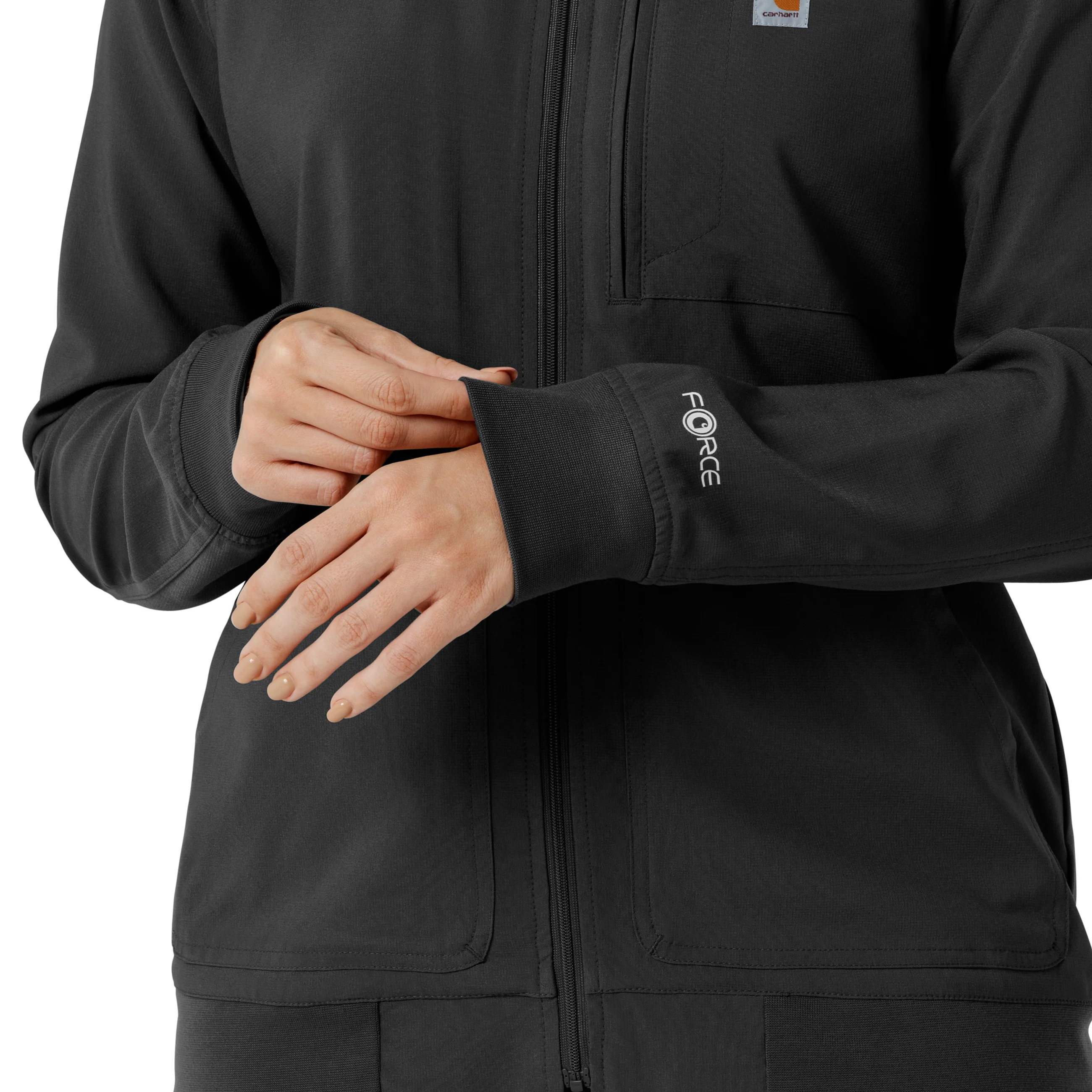 Carhartt Force Cross-Flex Women's Lightweight Scrub Jacket - Black - Image 9