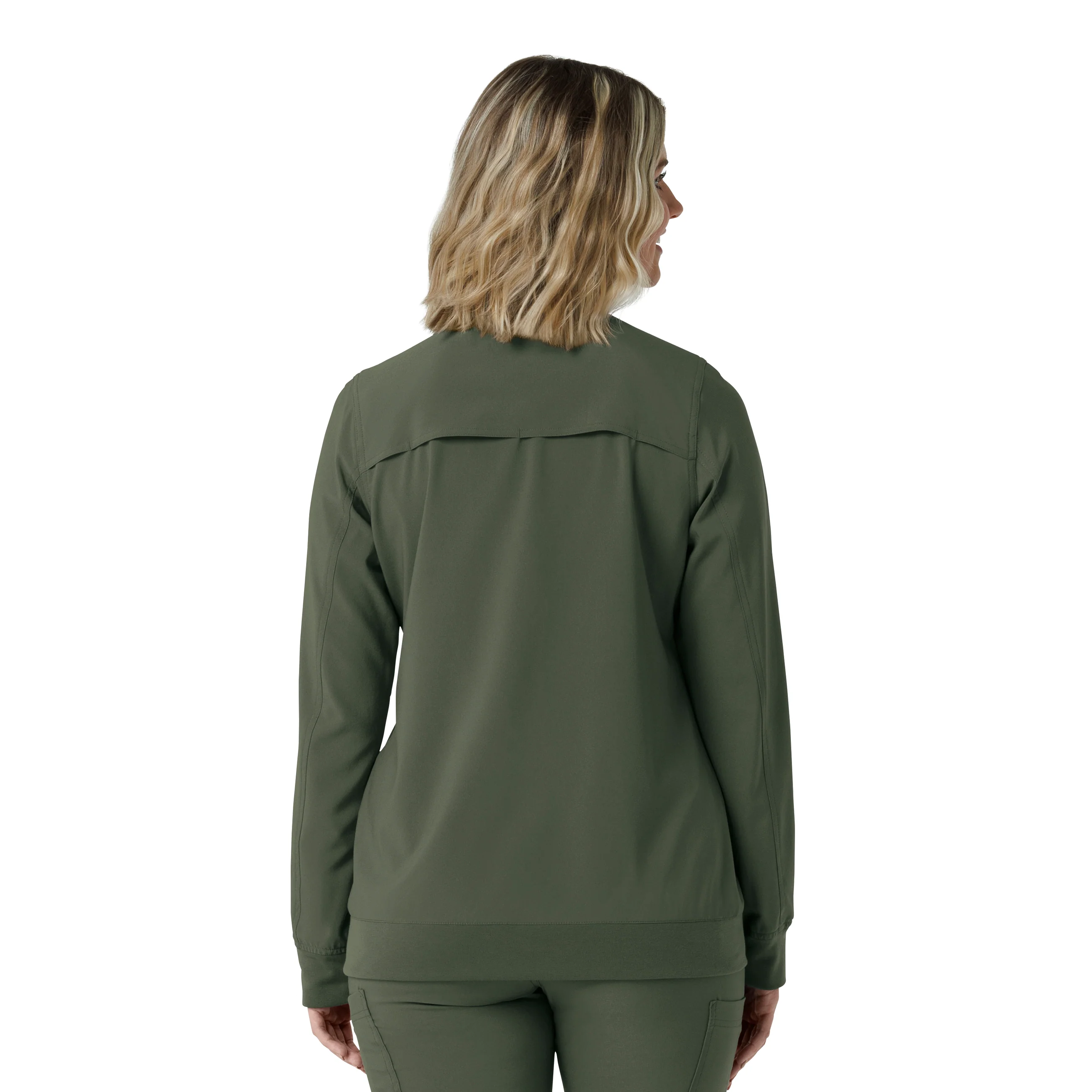 Carhartt Force Cross-Flex Women's Lightweight Scrub Jacket - Olive - Image 2