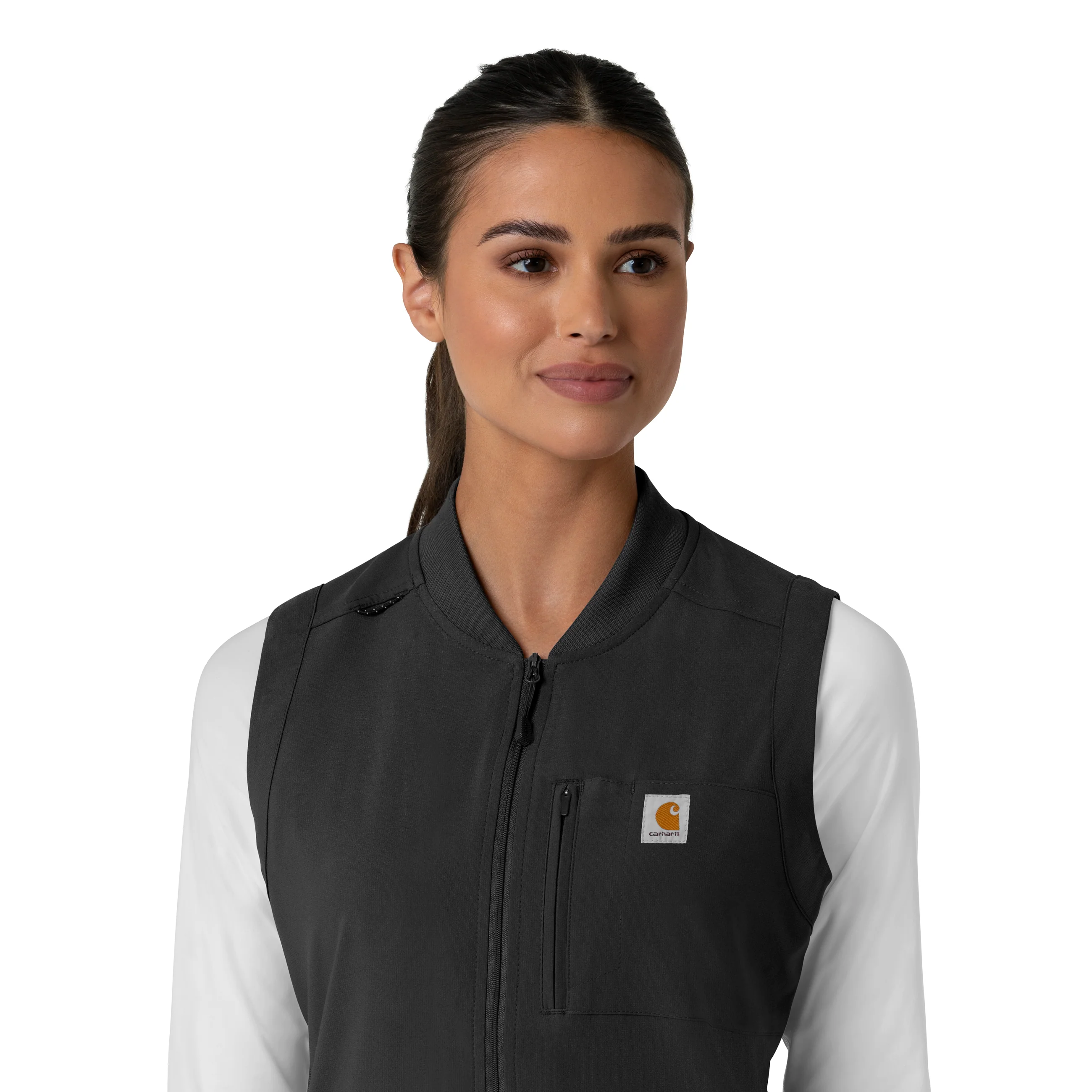 Carhartt Force Cross-Flex Women's Lightweight Scrub Vest - Black - Image 10