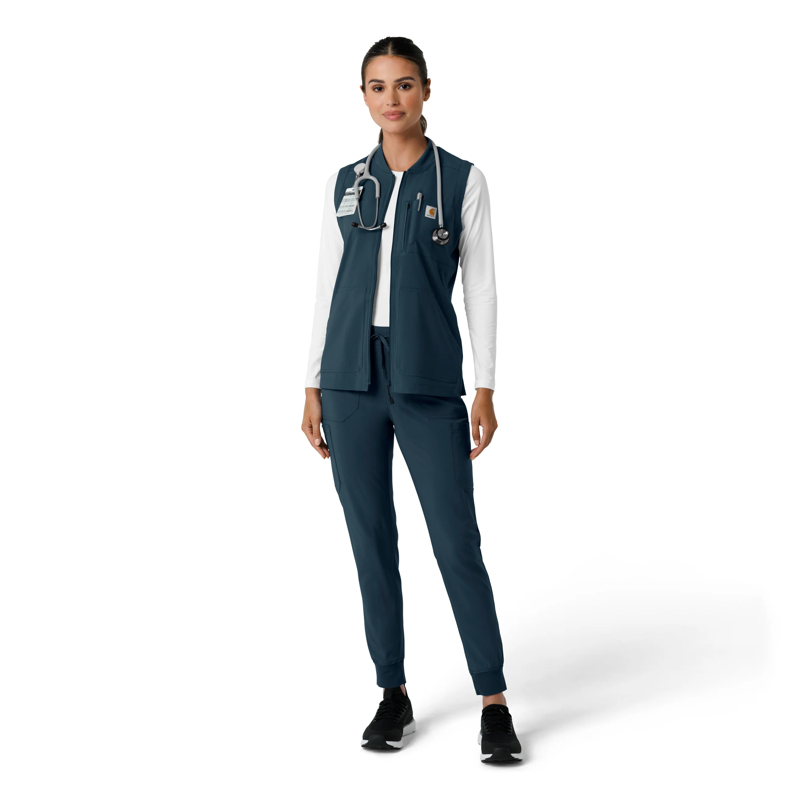 Carhartt Force Cross-Flex Women's Lightweight Scrub Vest - Navy - Image 3