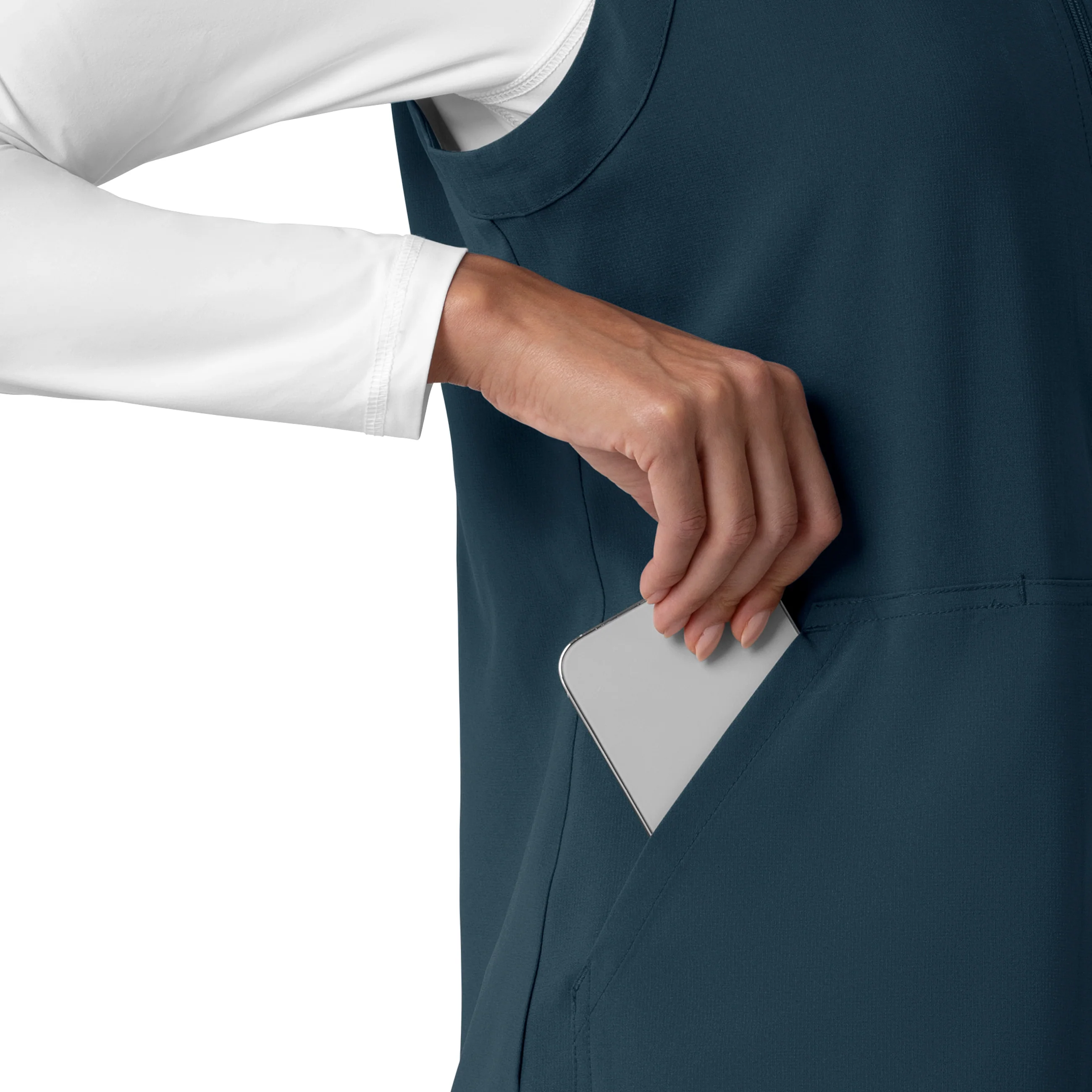 Carhartt Force Cross-Flex Women's Lightweight Scrub Vest - Navy - Image 7