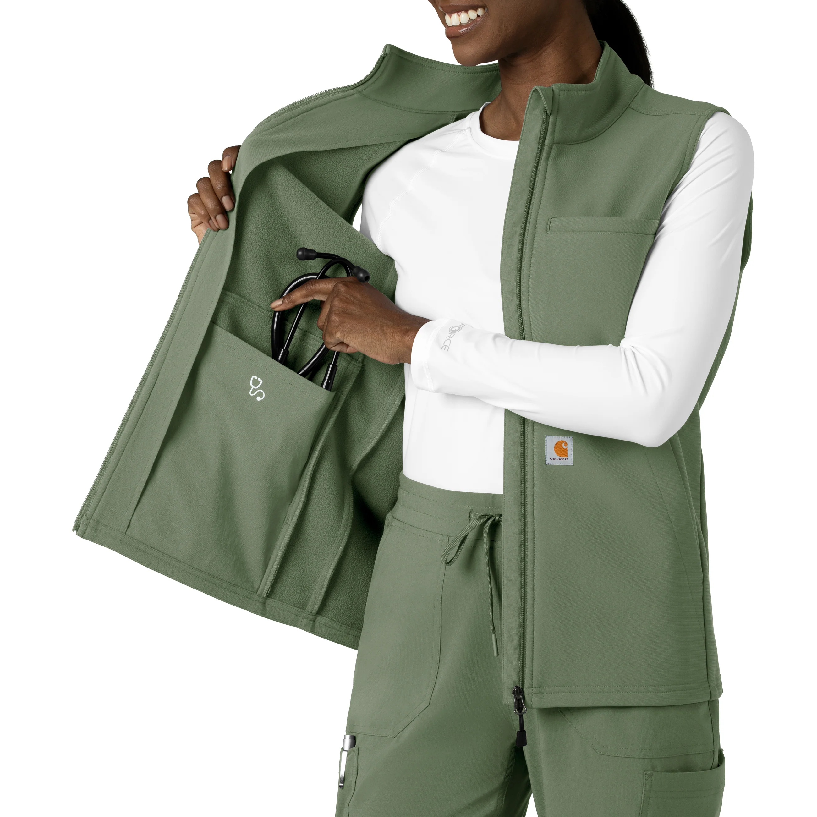 Carhartt Rugged Flex Women's Bonded Fleece Vest - Olive - Image 8
