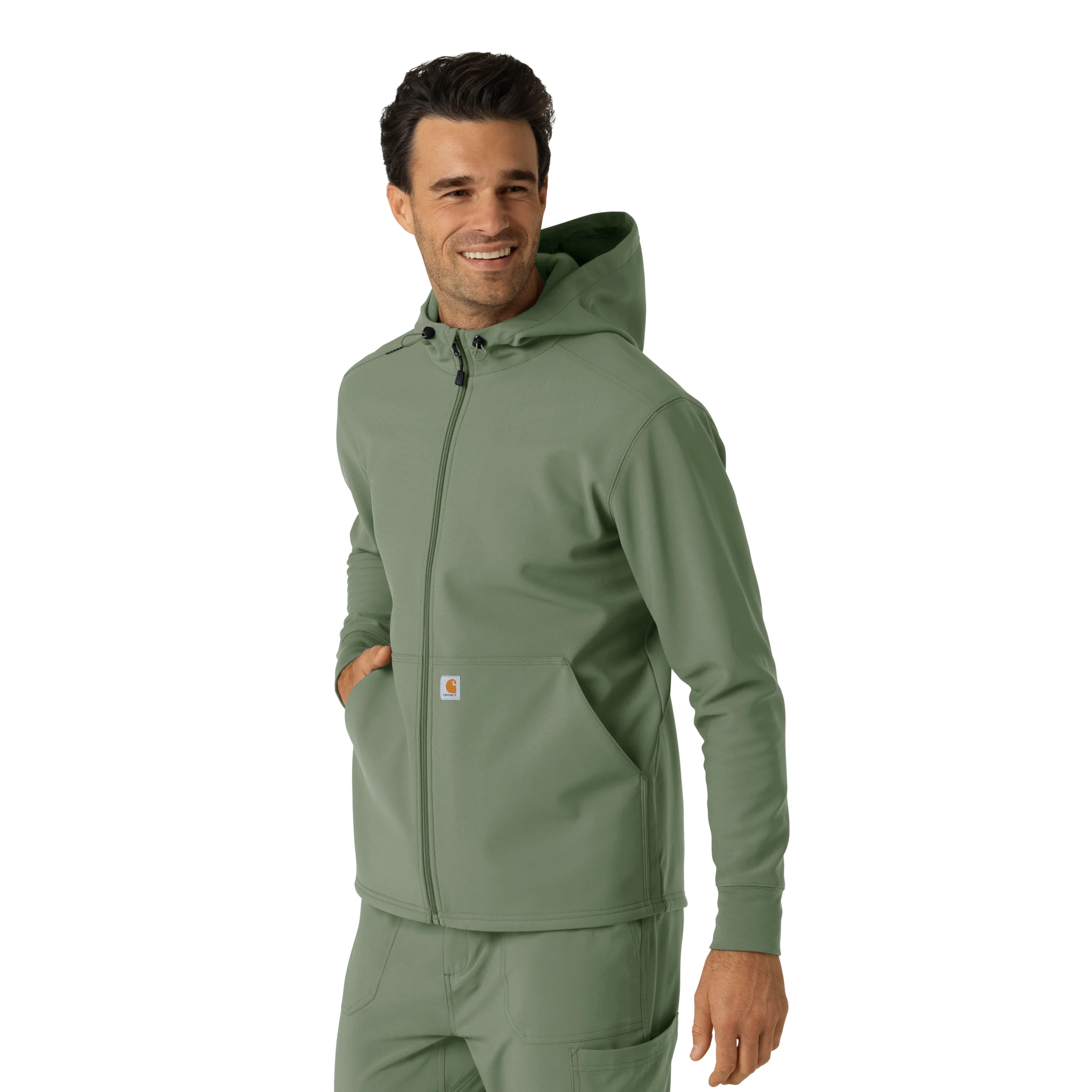Carhartt Men's Bonded Fleece Hoodie - Olive - Image 4