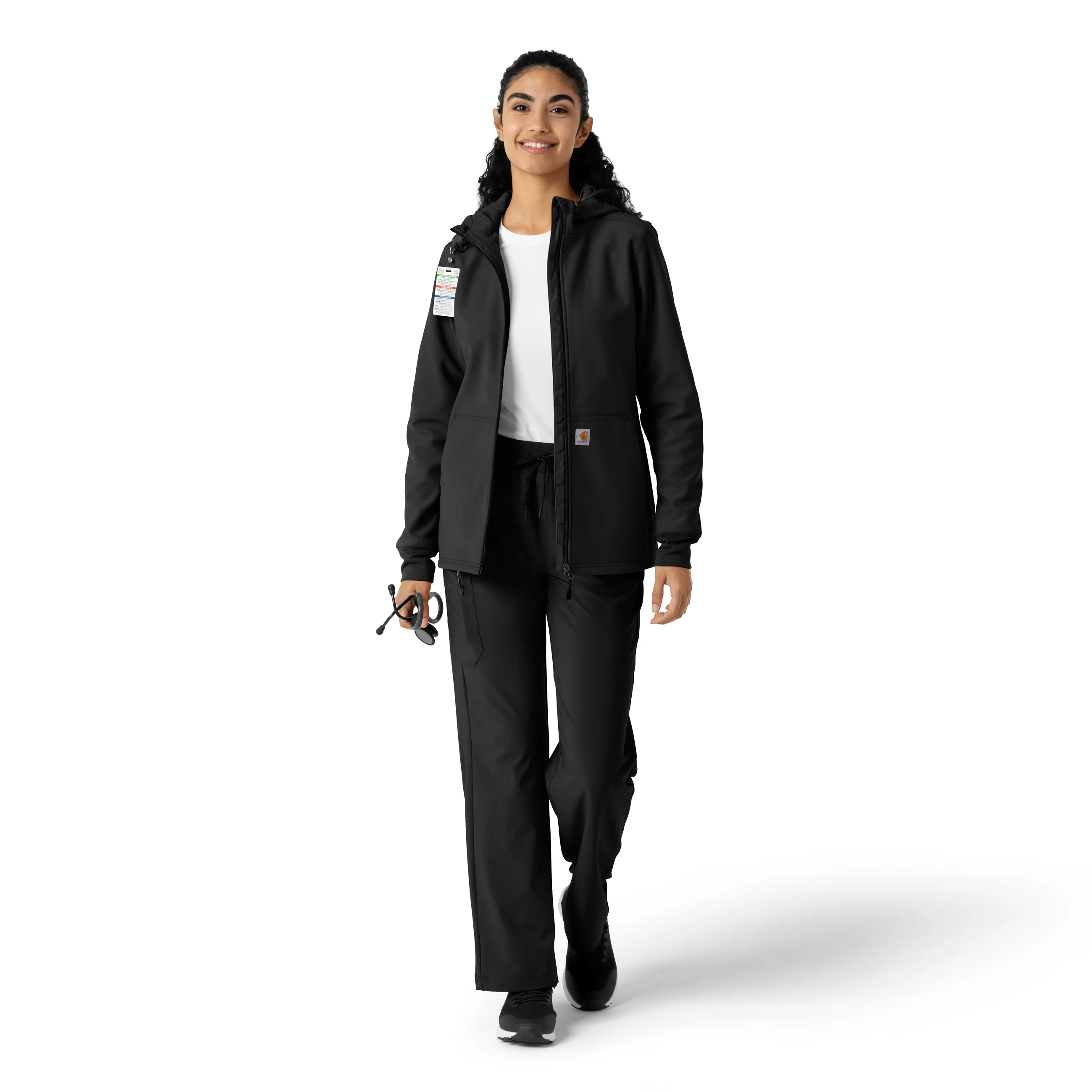 Carhartt Women's Bonded Fleece Hoodie - Black - Image 3