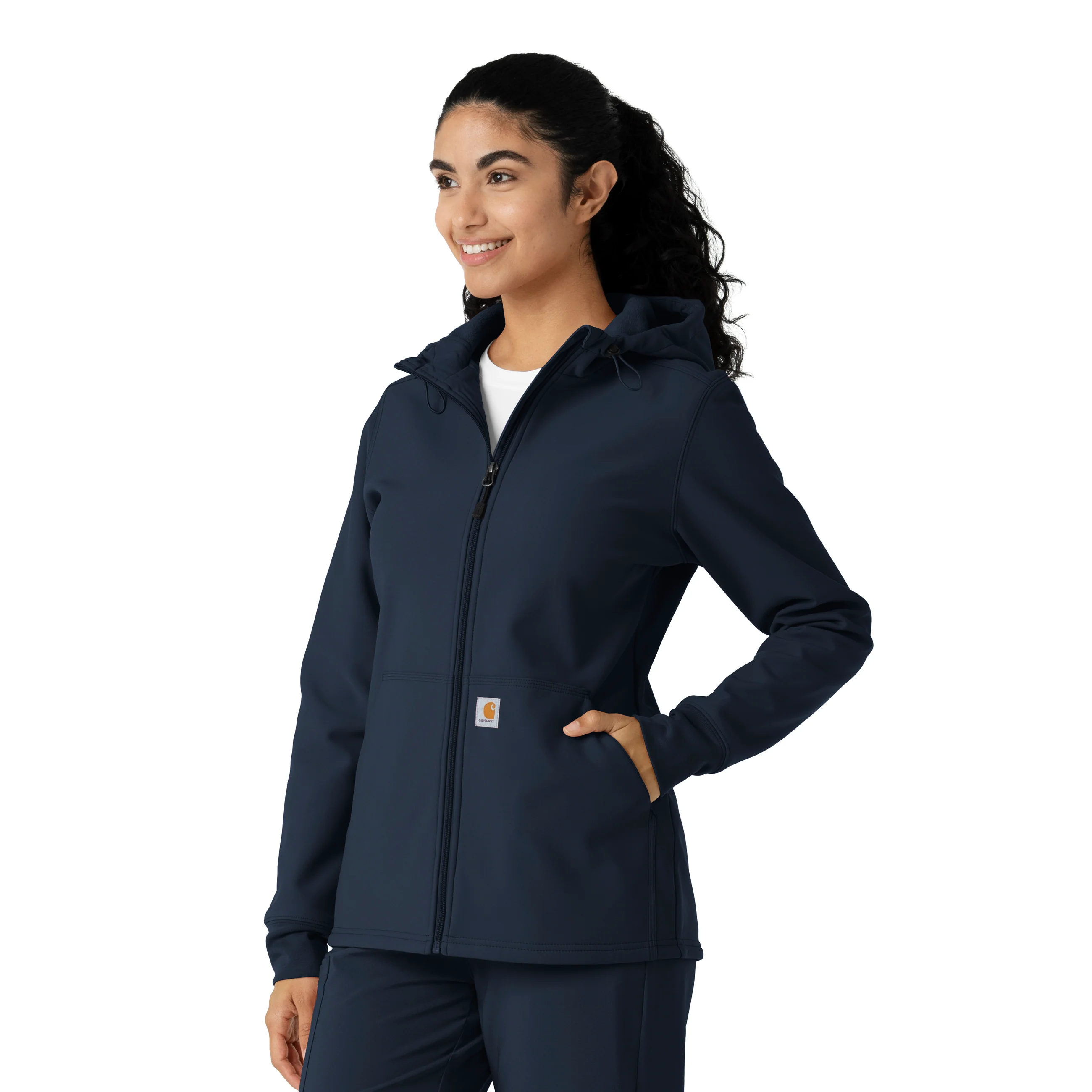 Carhartt Women's Bonded Fleece Hoodie - Navy - Image 4