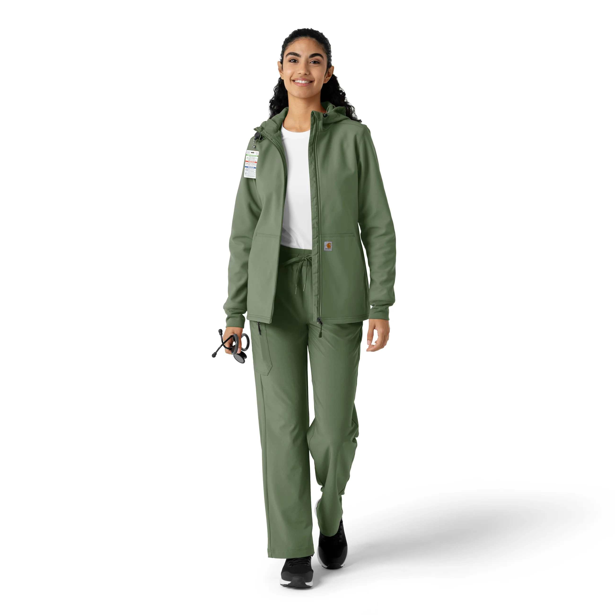 Carhartt Women's Bonded Fleece Hoodie - Olive - Image 3
